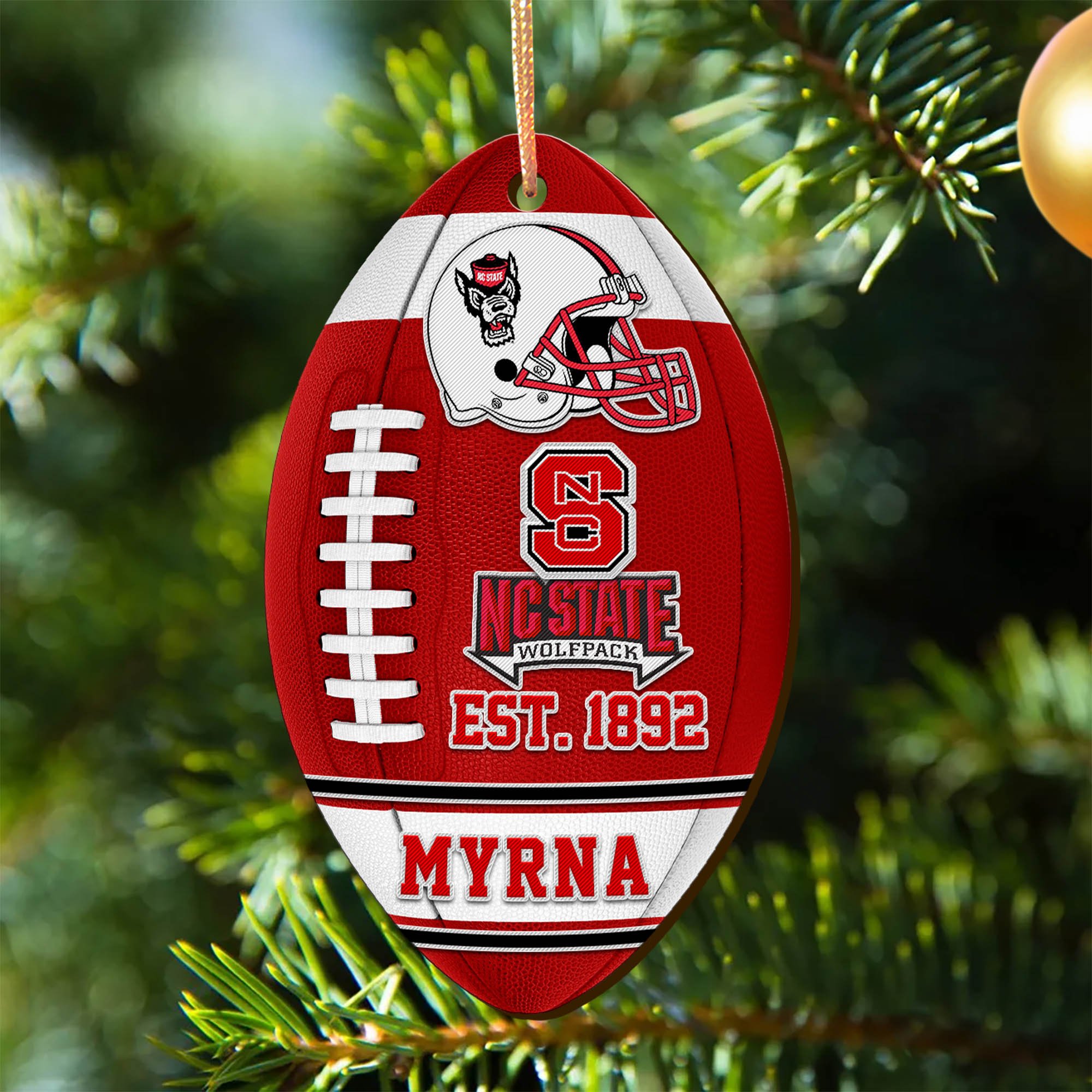 NC State Wolfpack Wooden Ornament 2024 Version Custom Your Name, Sport Team Ornament, Christmas Gifts, Gifts For Fans ETHY-52177