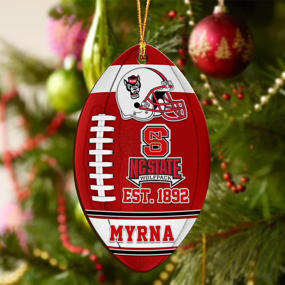 Alternative view of NC State Wolfpack Wooden Ornament 2024 Version Custom Your Name, Sport Team Ornament, Christmas Gifts, Gifts For Fans ETHY-52177