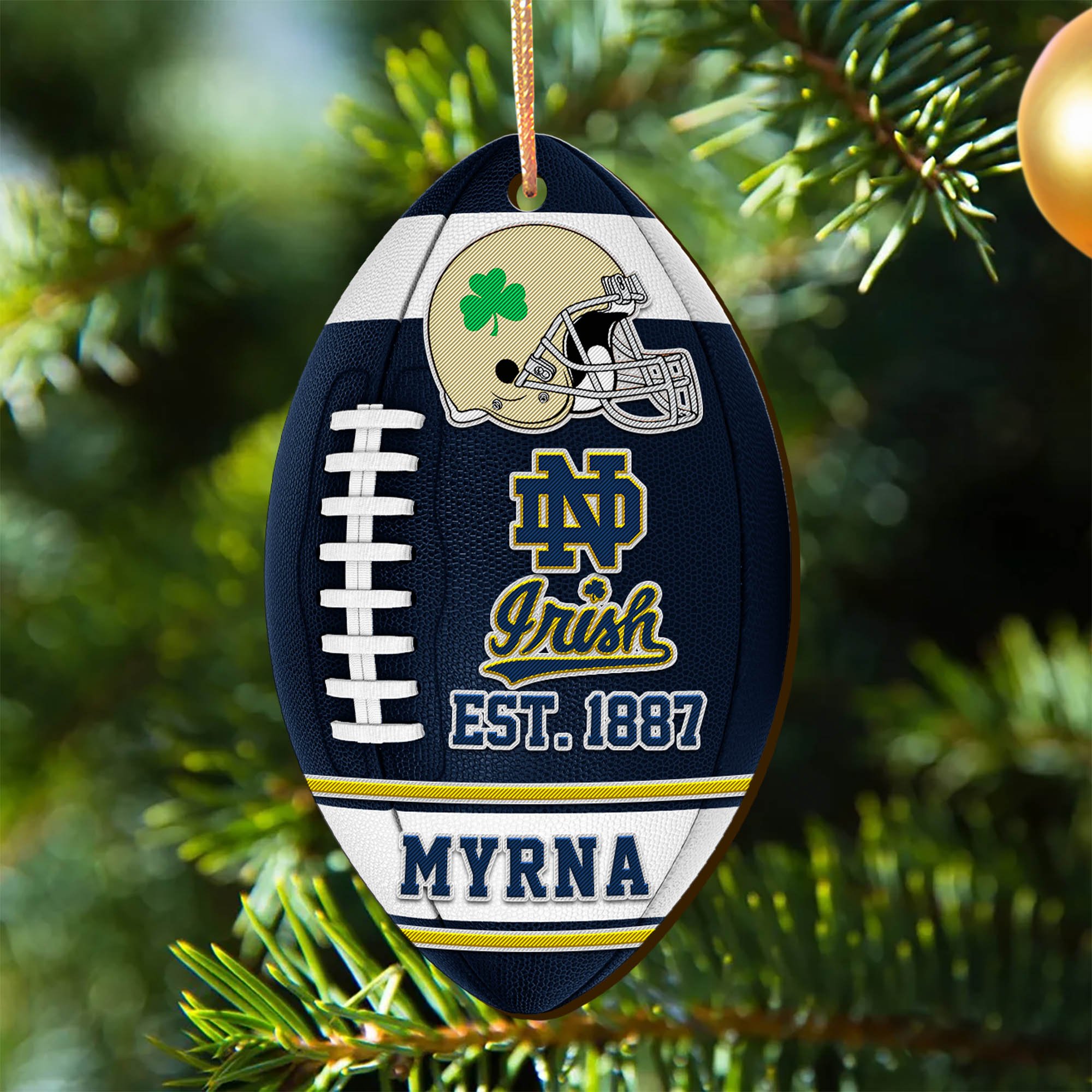 Notre Dame Fighting Irish Wooden Ornament 2024 Version Custom Your Name, Sport Team Ornament, Christmas Gifts, Gifts For Fans ETHY-52177