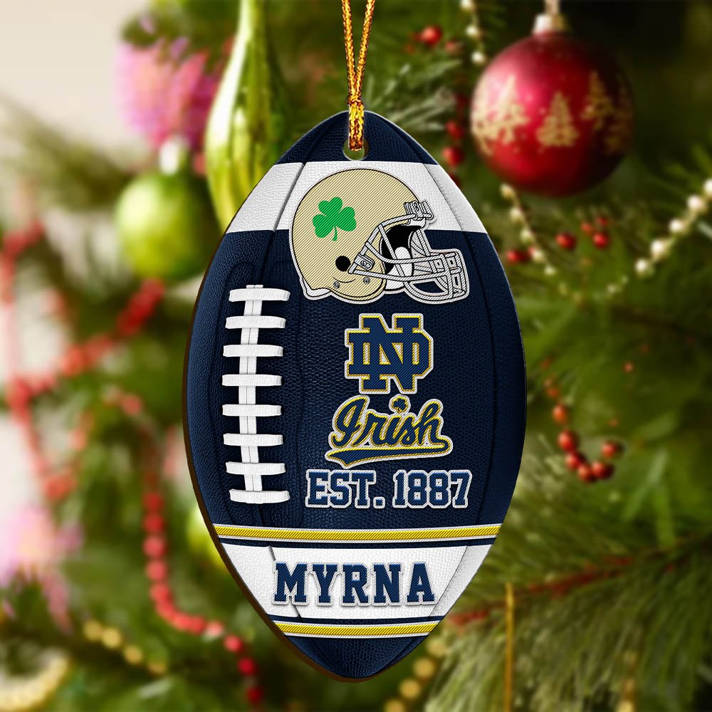 Alternative view of Notre Dame Fighting Irish Wooden Ornament 2024 Version Custom Your Name, Sport Team Ornament, Christmas Gifts, Gifts For Fans ETHY-52177