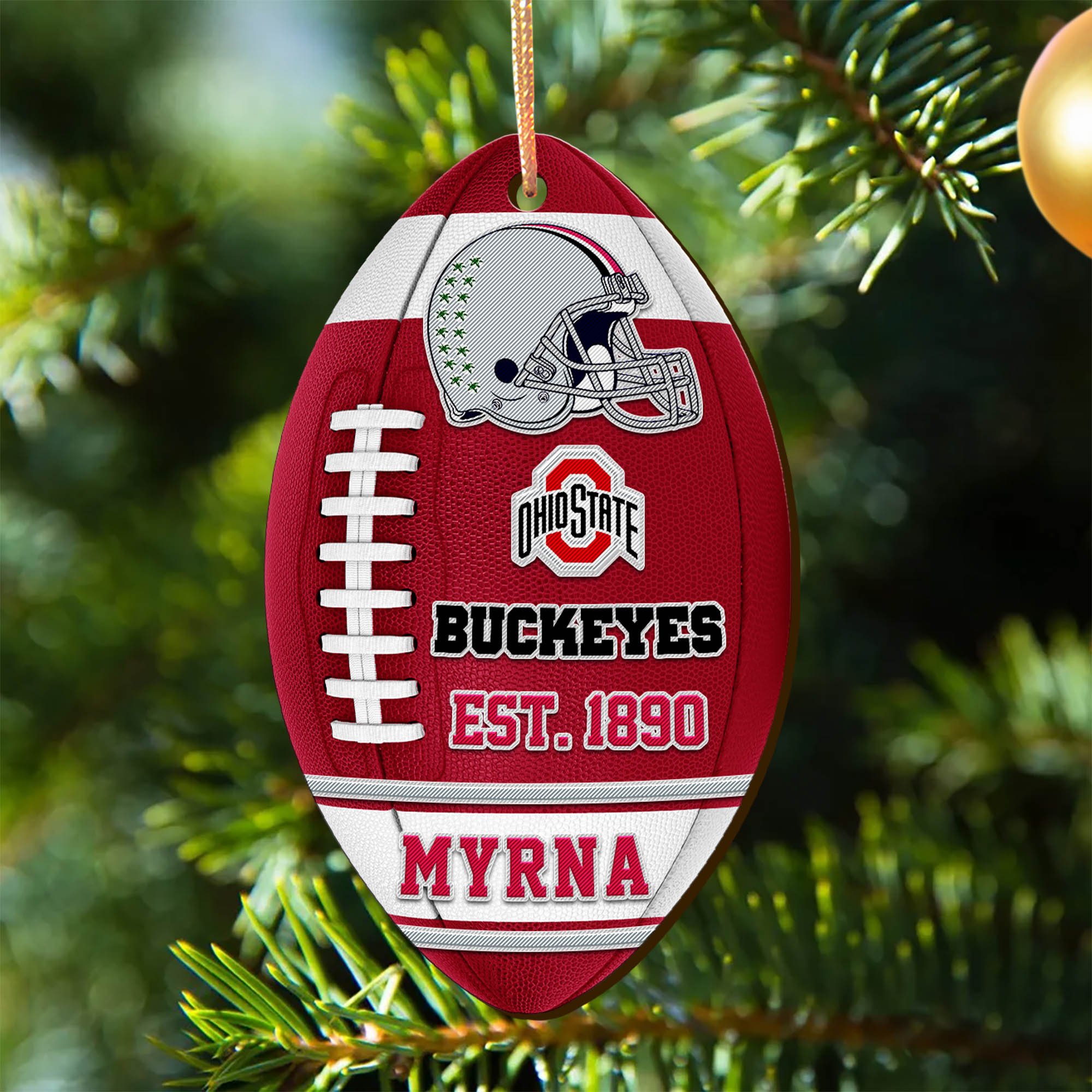 Ohio State Buckeyes Wooden Ornament 2024 Version Custom Your Name, Sport Team Ornament, Christmas Gifts, Gifts For Fans ETHY-52177