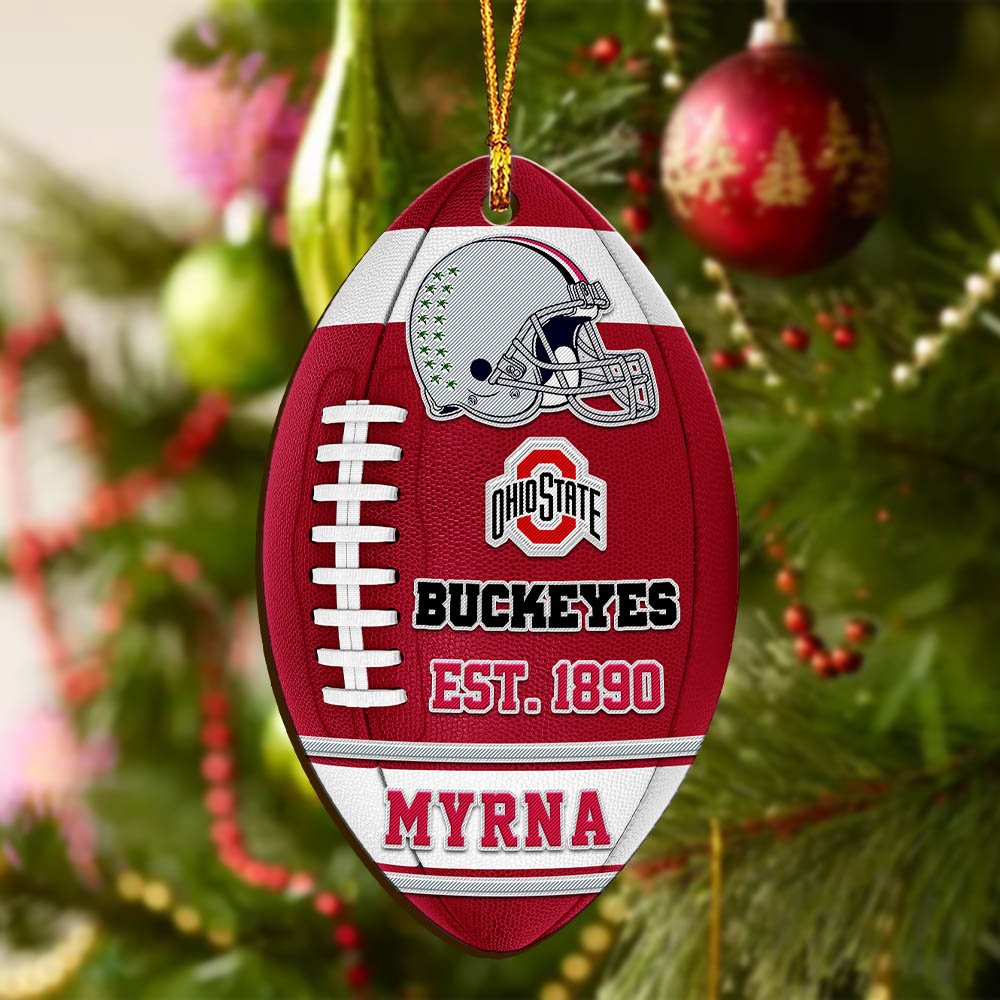 Alternative view of Ohio State Buckeyes Wooden Ornament 2024 Version Custom Your Name, Sport Team Ornament, Christmas Gifts, Gifts For Fans ETHY-52177