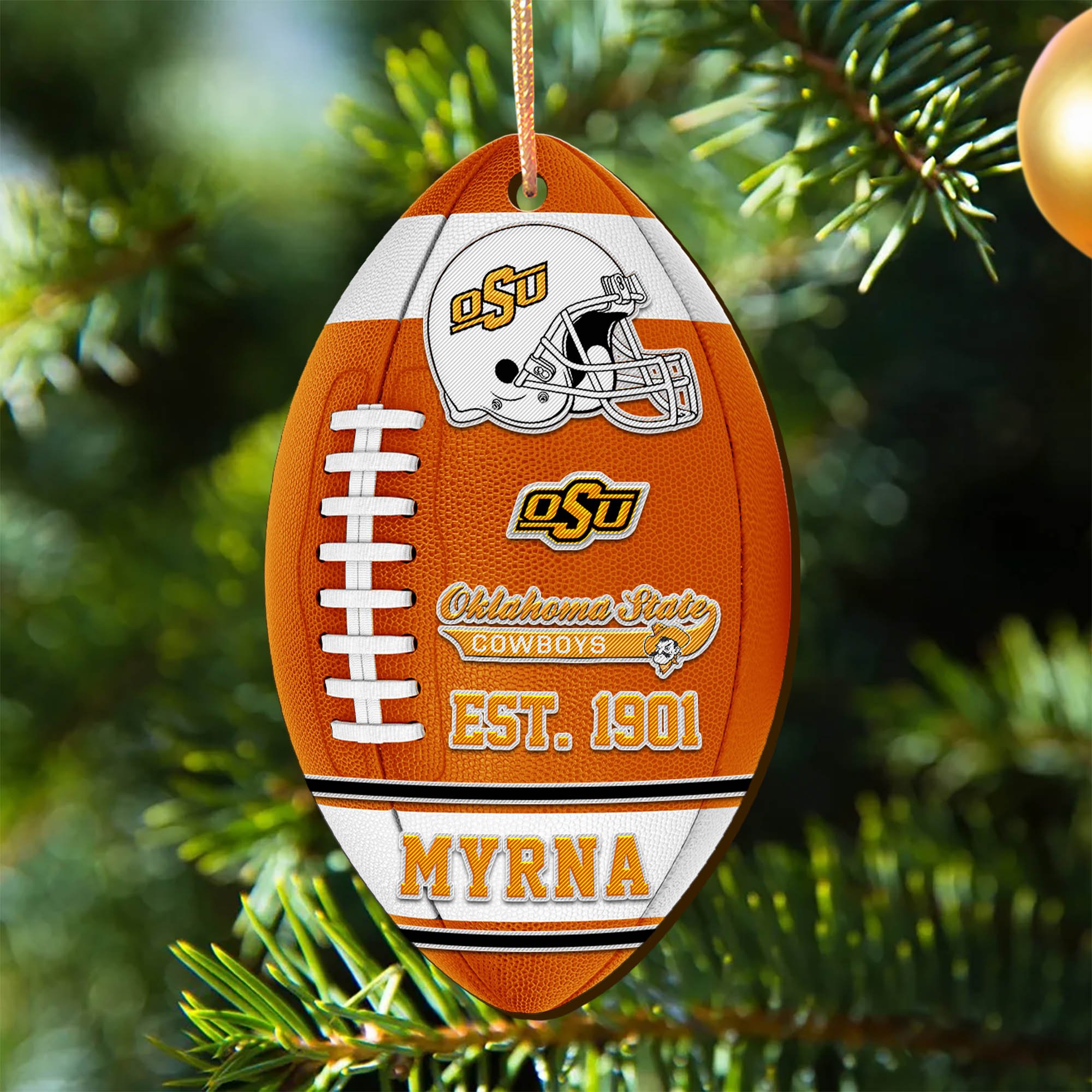 Oklahoma State Cowboys Wooden Ornament 2024 Version Custom Your Name, Sport Team Ornament, Christmas Gifts, Gifts For Fans ETHY-52177
