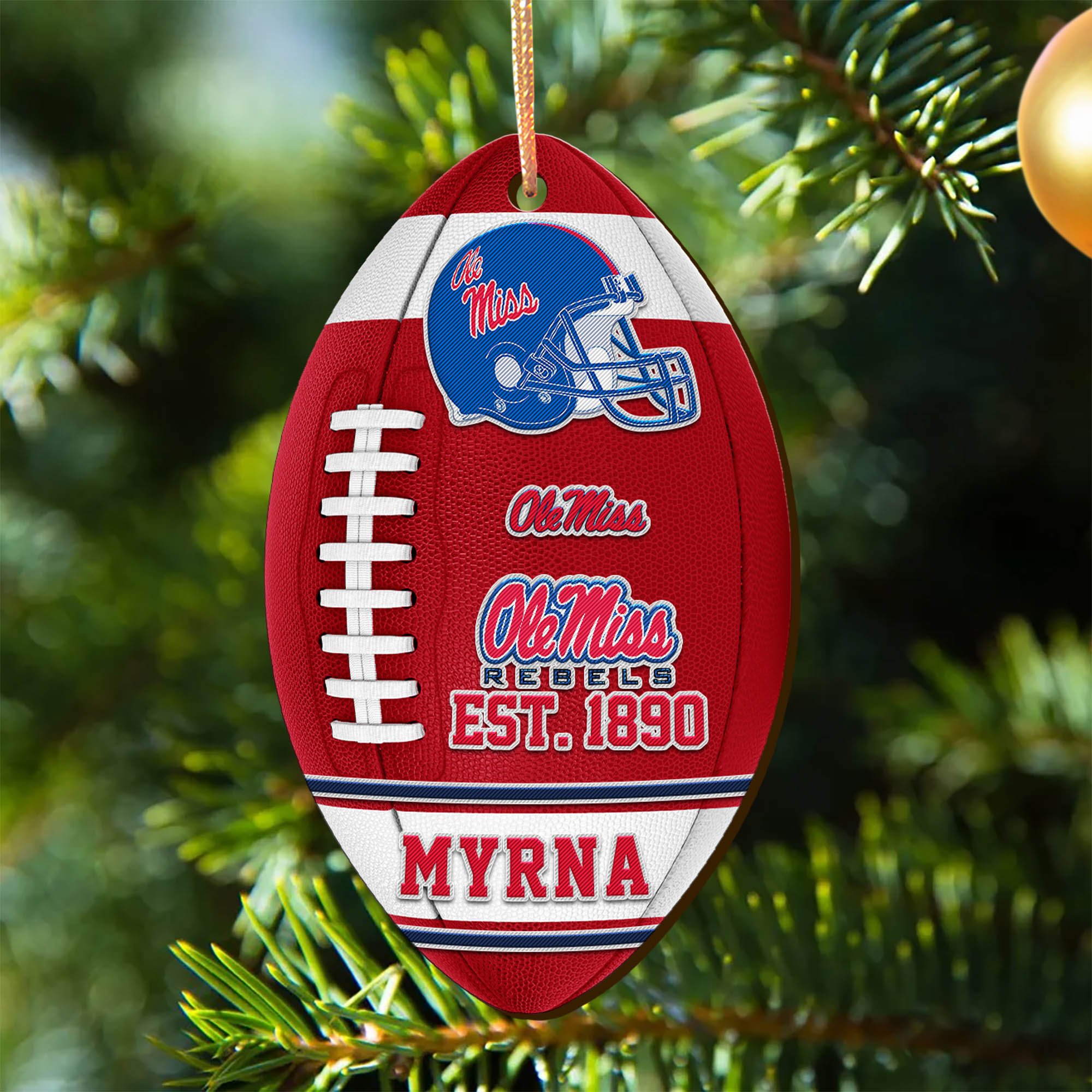 Ole Miss Rebels Wooden Ornament 2024 Version Custom Your Name, Sport Team Ornament, Christmas Gifts, Gifts For Fans ETHY-52177
