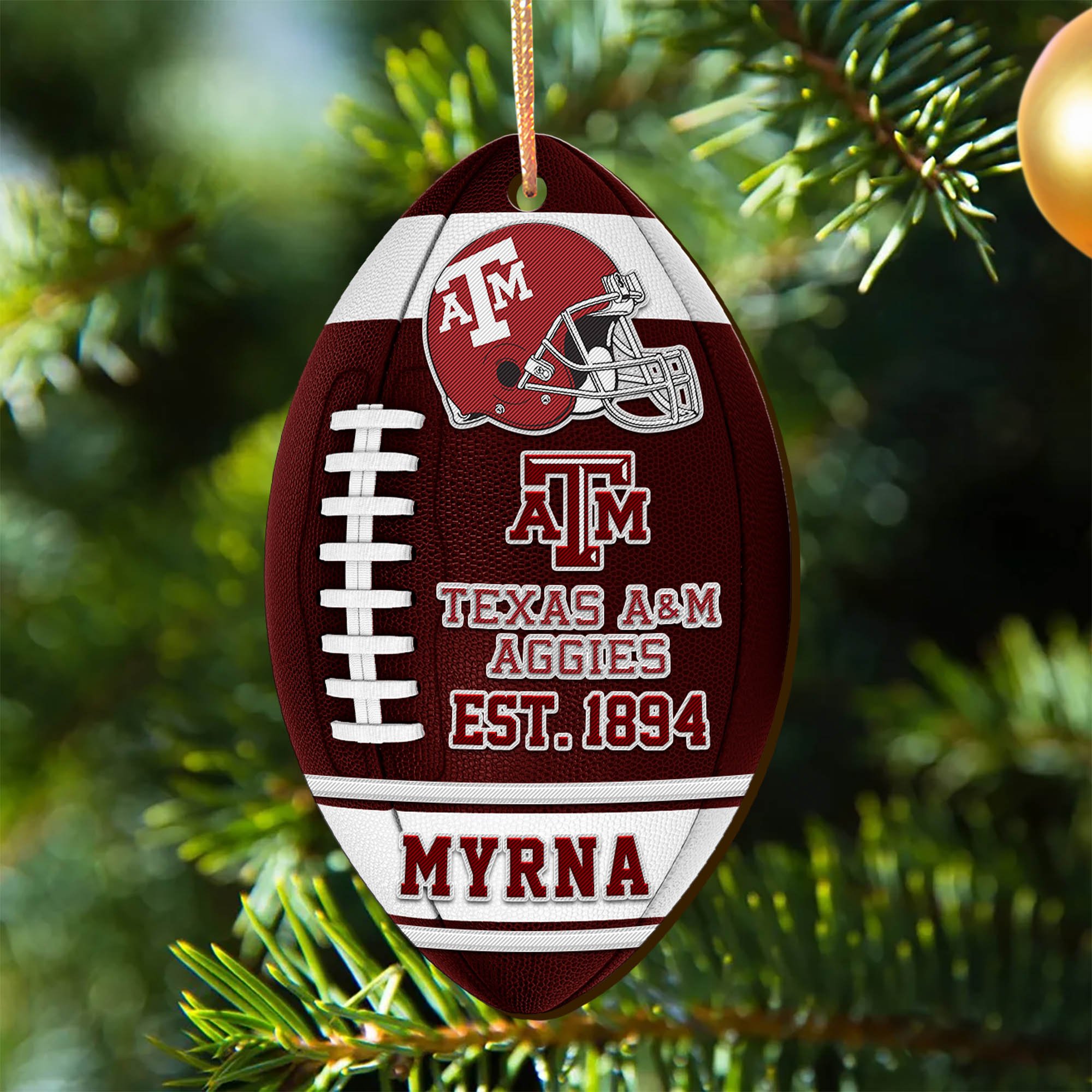 Texas A&M Aggies Wooden Ornament 2024 Version Custom Your Name, Sport Team Ornament, Christmas Gifts, Gifts For Fans ETHY-52177