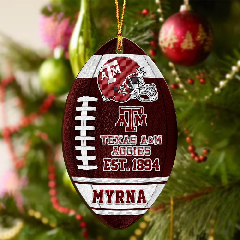 Alternative view of Texas A&M Aggies Wooden Ornament 2024 Version Custom Your Name, Sport Team Ornament, Christmas Gifts, Gifts For Fans ETHY-52177