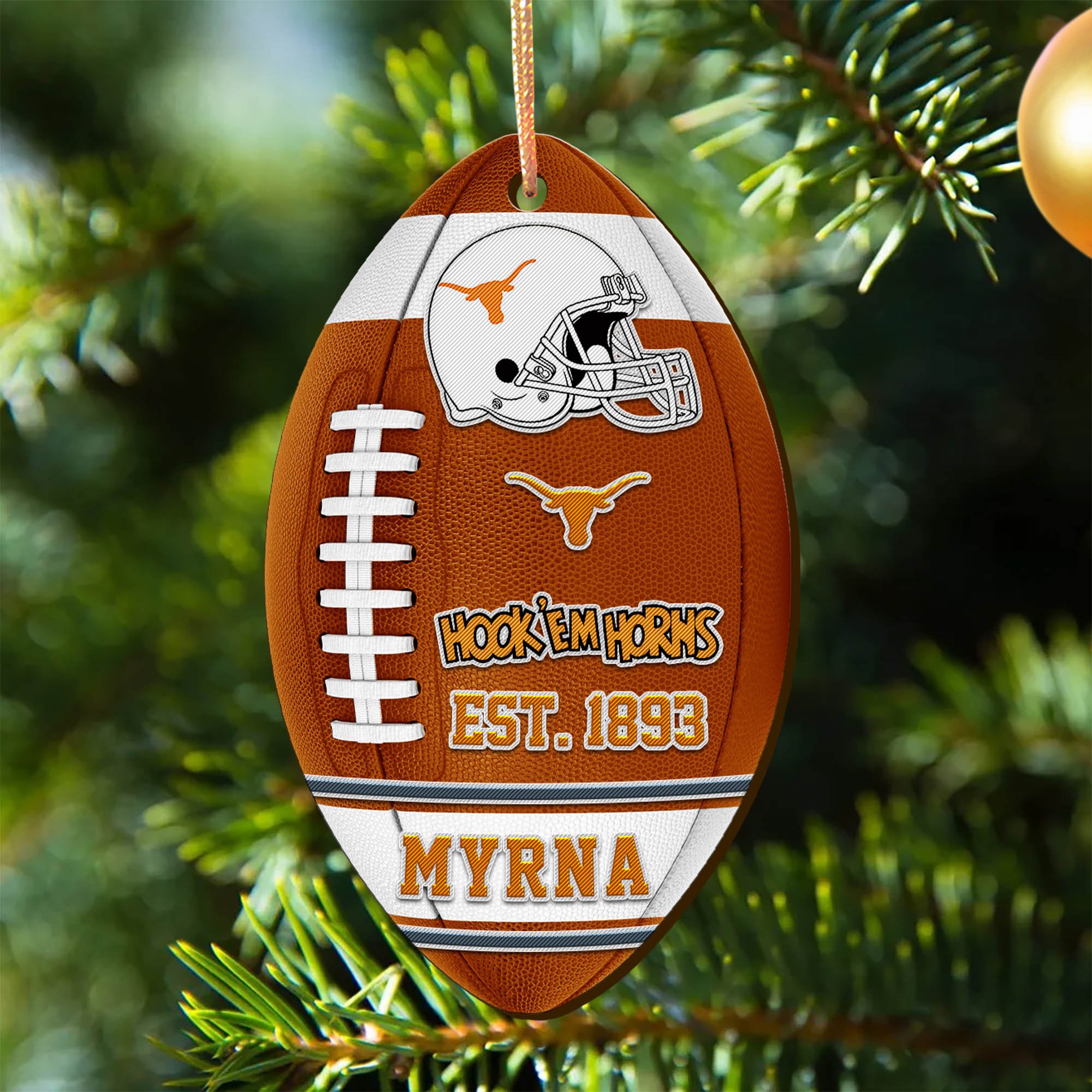 Texas Longhorns Wooden Ornament 2024 Version Custom Your Name, Sport Team Ornament, Christmas Gifts, Gifts For Fans ETHY-52177