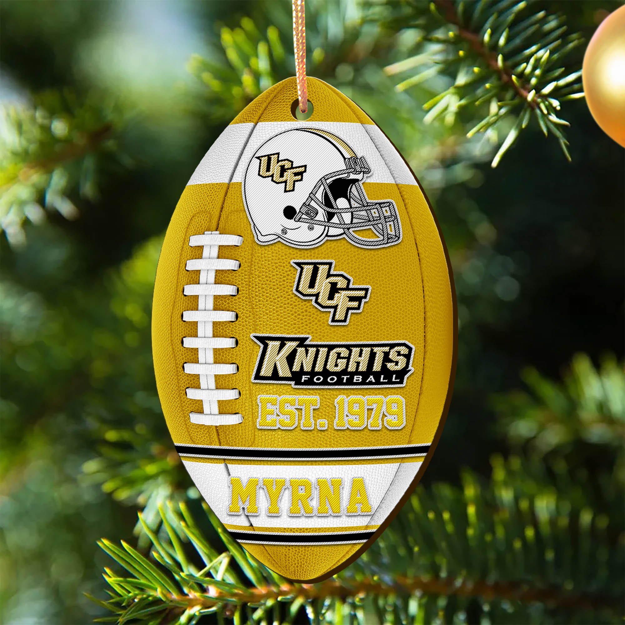 UCF Knights Wooden Ornament 2024 Version Custom Your Name, Sport Team Ornament, Christmas Gifts, Gifts For Fans ETHY-52177