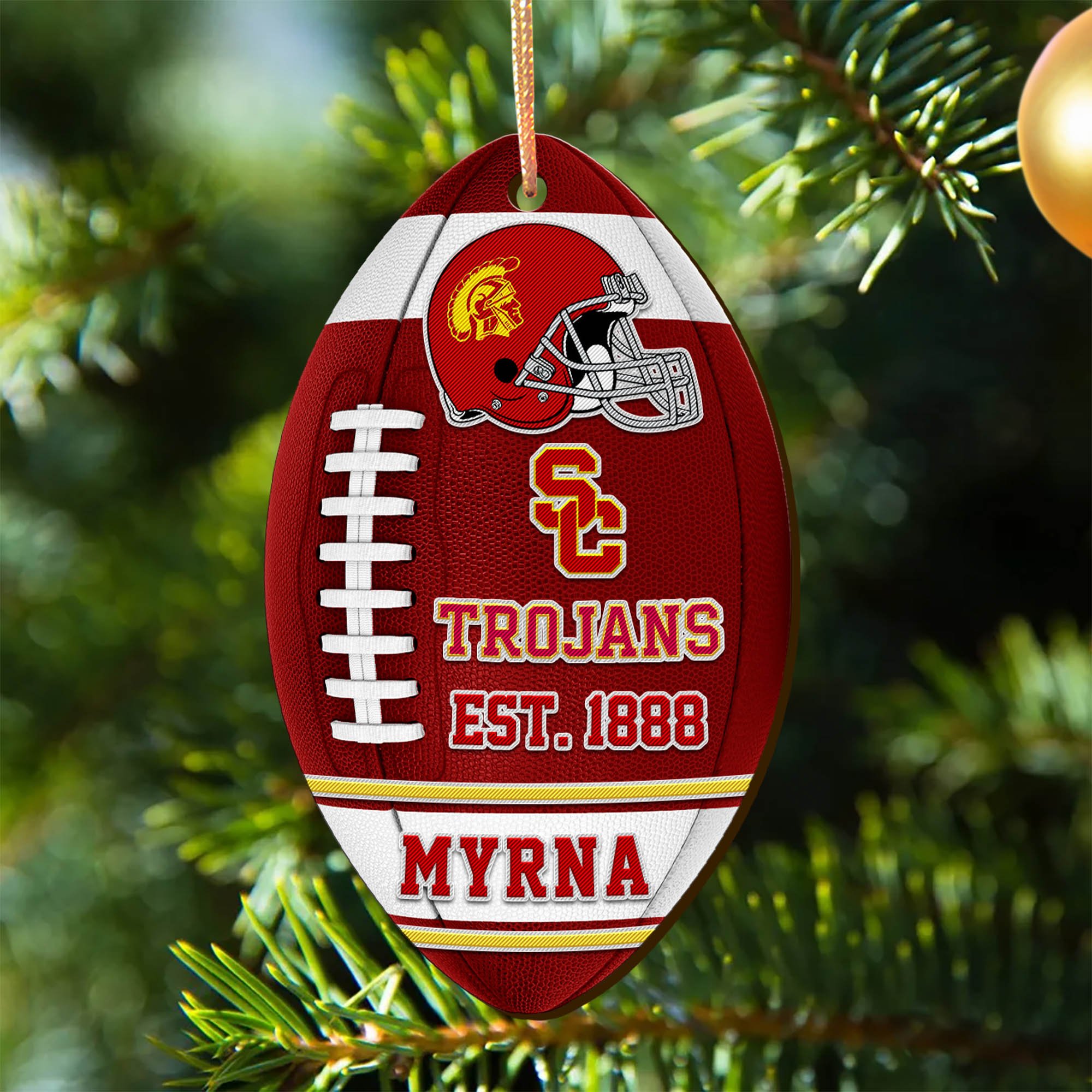 USC Trojans Wooden Ornament 2024 Version Custom Your Name, Sport Team Ornament, Christmas Gifts, Gifts For Fans ETHY-52177