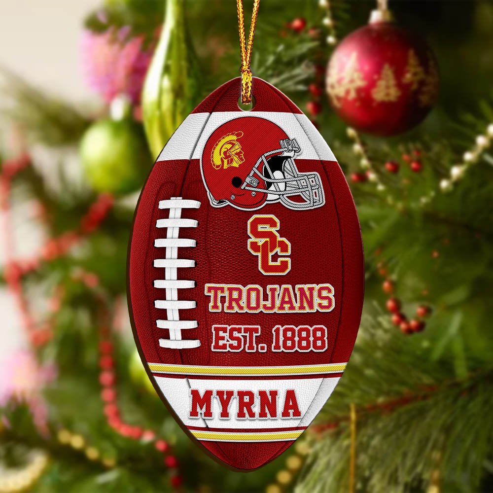 Alternative view of USC Trojans Wooden Ornament 2024 Version Custom Your Name, Sport Team Ornament, Christmas Gifts, Gifts For Fans ETHY-52177