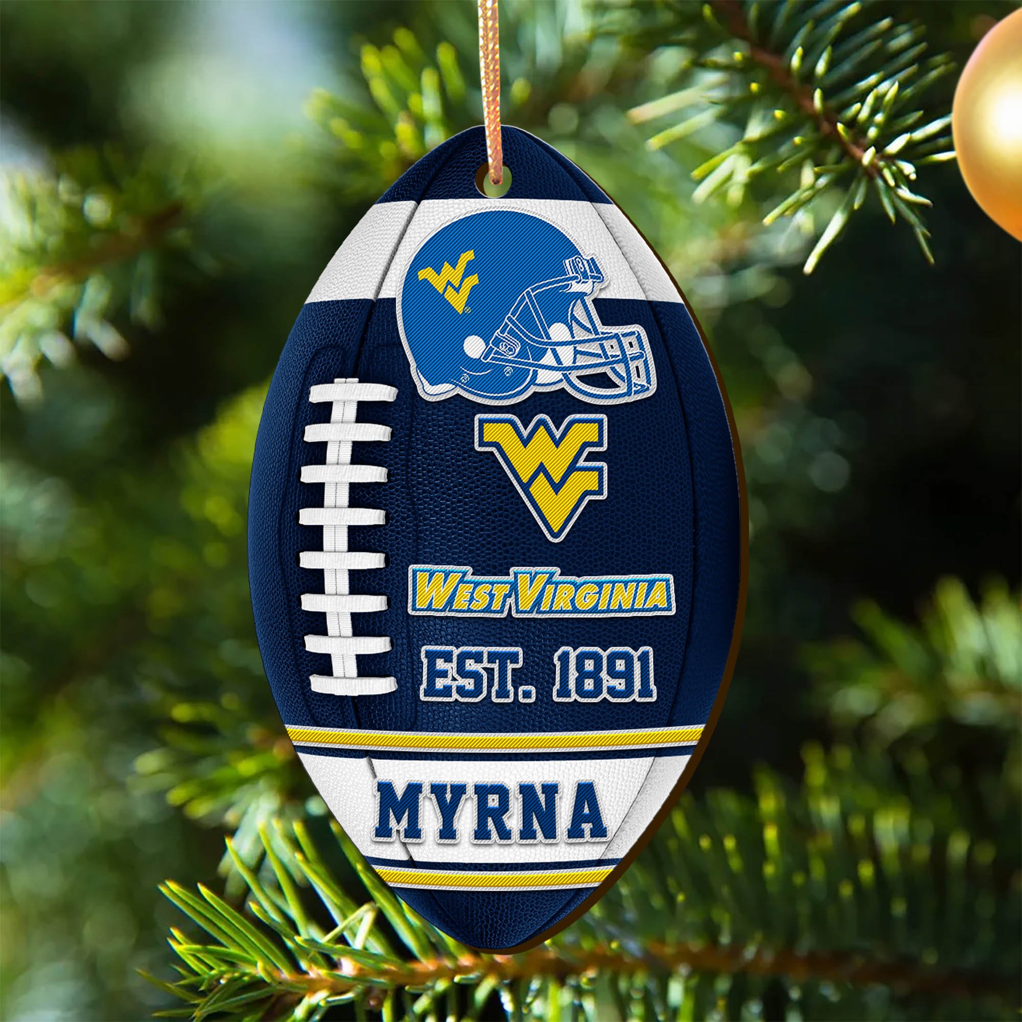 West Virginia Mountaineers Wooden Ornament 2024 Version Custom Your Name, Sport Team Ornament, Christmas Gifts, Gifts For Fans ETHY-52177
