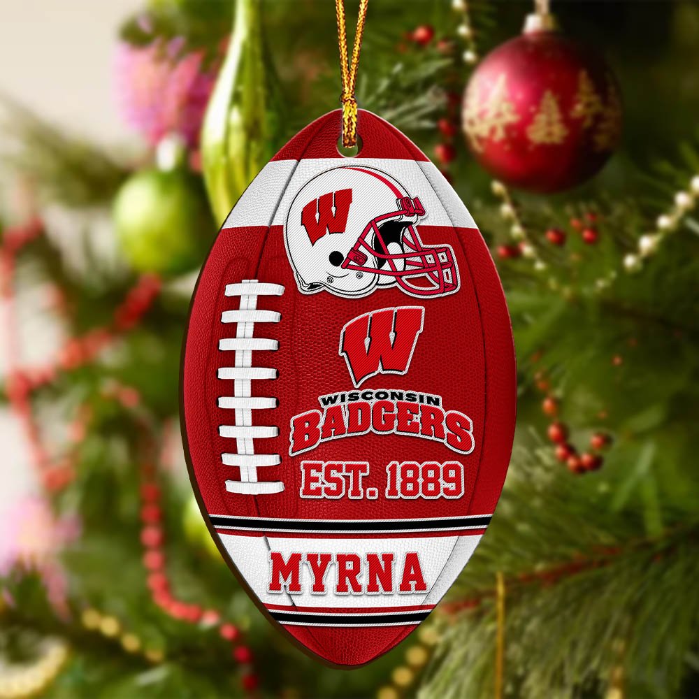 Alternative view of Wisconsin Badgers Wooden Ornament 2024 Version Custom Your Name, Sport Team Ornament, Christmas Gifts, Gifts For Fans ETHY-52177