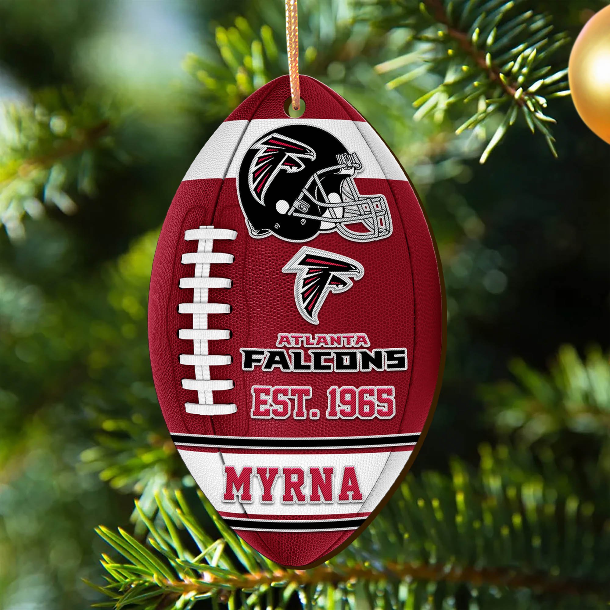 Atlanta Falcons Wooden Ornament 2024 Version Custom Your Name, Sport Team Ornament, Christmas Gifts, Gifts For Fans ETHY-52177