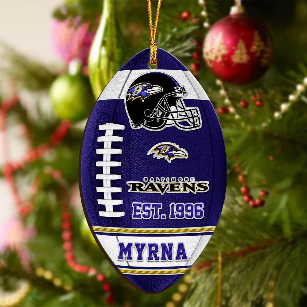 Alternative view of Baltimore Ravens Wooden Ornament 2024 Version Custom Your Name, Sport Team Ornament, Christmas Gifts, Gifts For Fans ETHY-52177