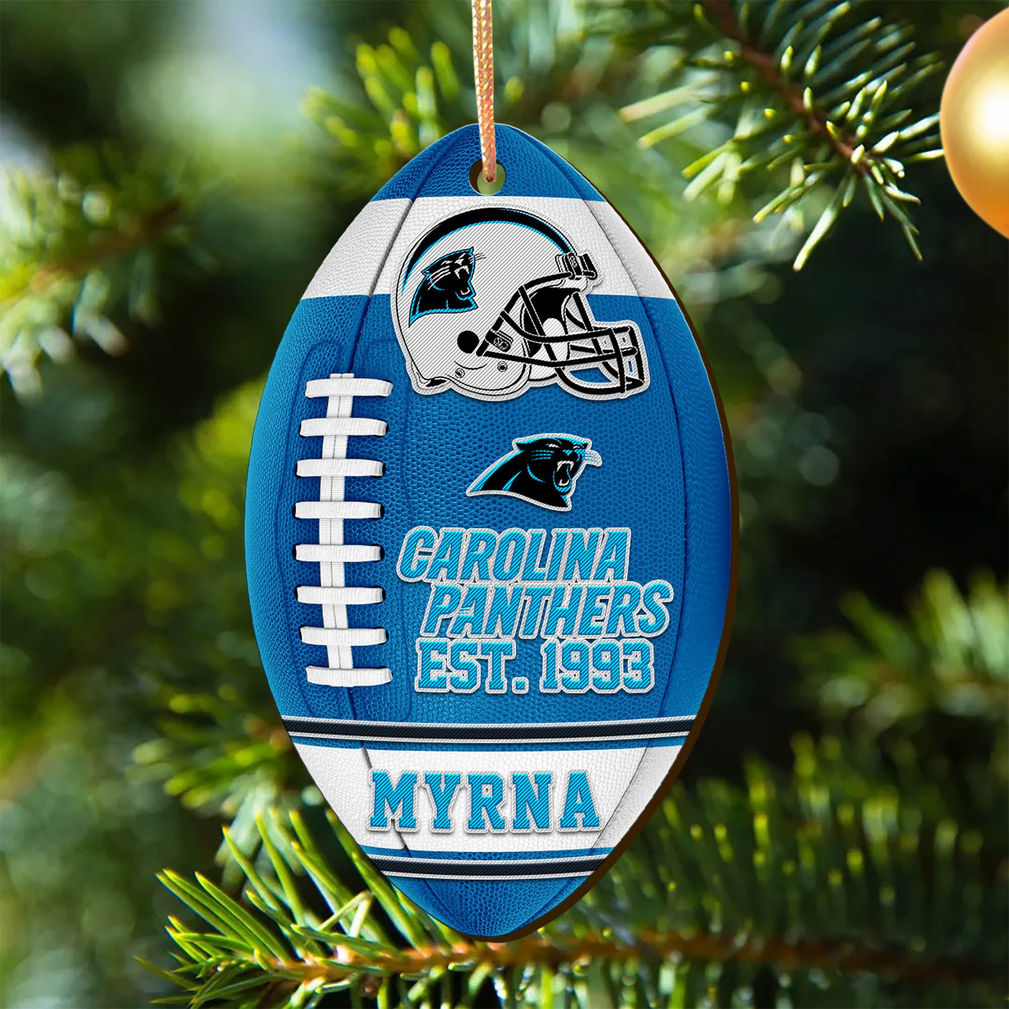Carolina Panthers Wooden Ornament 2024 Version Custom Your Name, Sport Team Ornament, Christmas Gifts, Gifts For Fans ETHY-52177