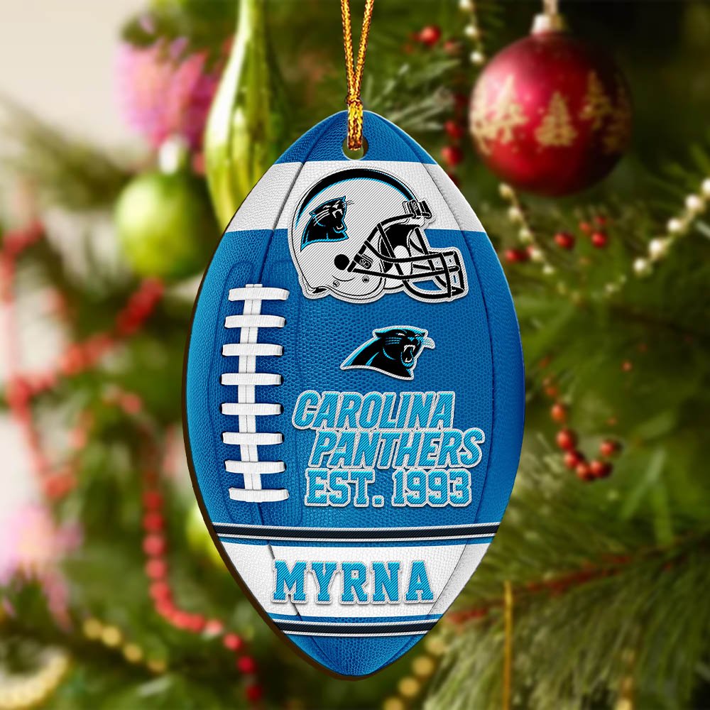 Alternative view of Carolina Panthers Wooden Ornament 2024 Version Custom Your Name, Sport Team Ornament, Christmas Gifts, Gifts For Fans ETHY-52177