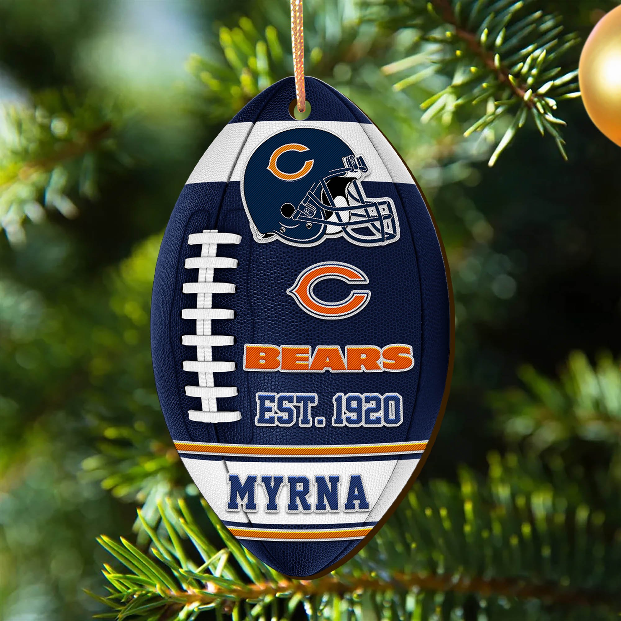 Chicago Bears Wooden Ornament 2024 Version Custom Your Name, Sport Team Ornament, Christmas Gifts, Gifts For Fans ETHY-52177