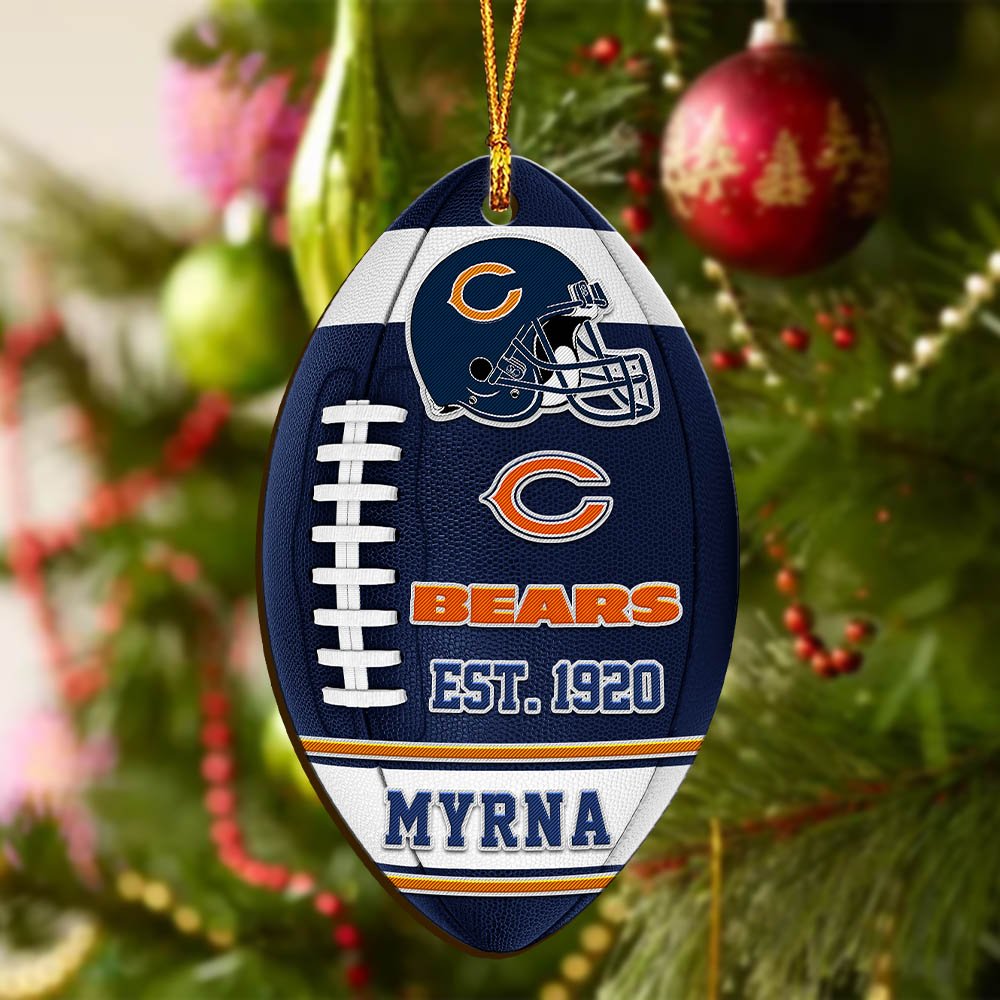Alternative view of Chicago Bears Wooden Ornament 2024 Version Custom Your Name, Sport Team Ornament, Christmas Gifts, Gifts For Fans ETHY-52177