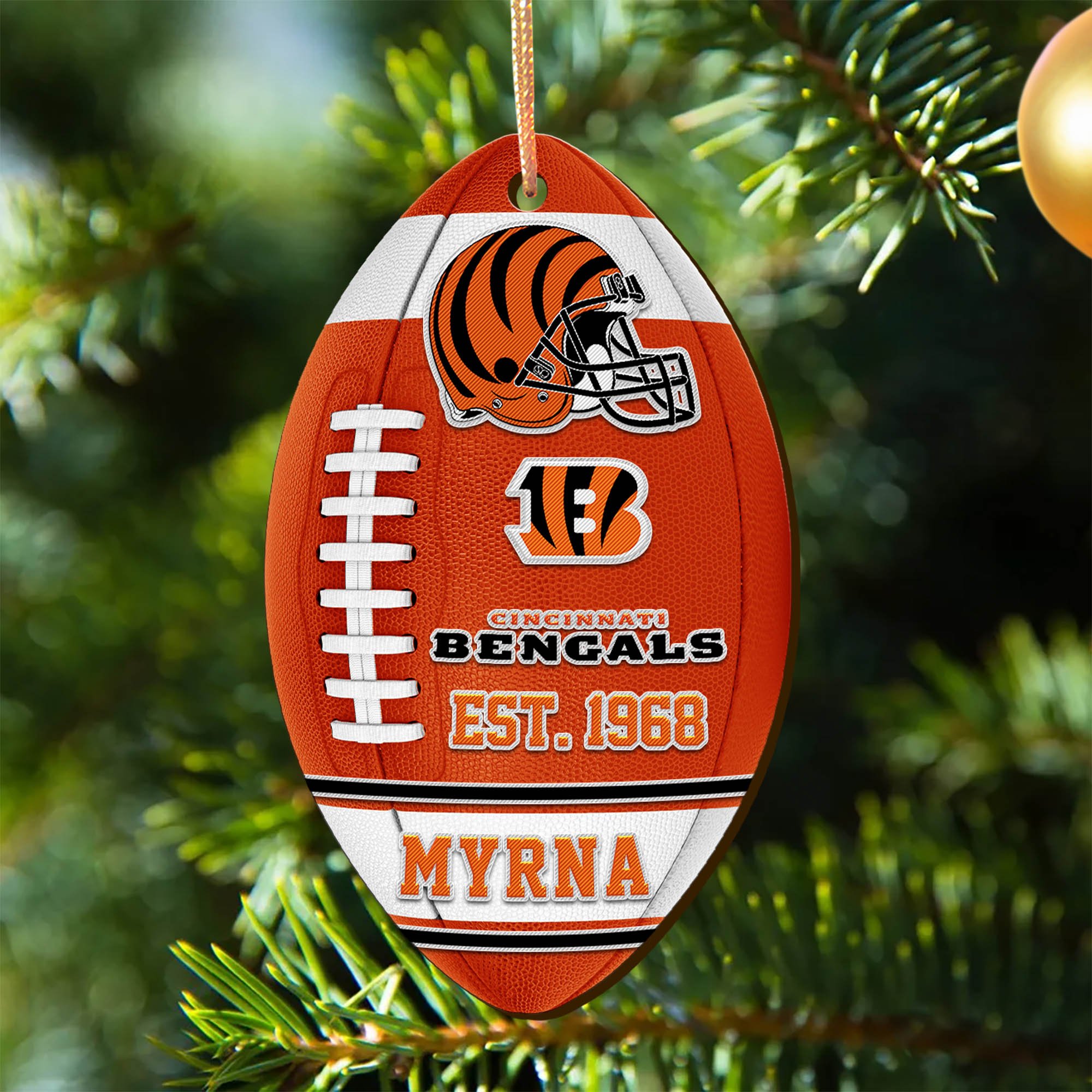 Cincinnati Bengals Wooden Ornament 2024 Version Custom Your Name, Sport Team Ornament, Christmas Gifts, Gifts For Fans ETHY-52177