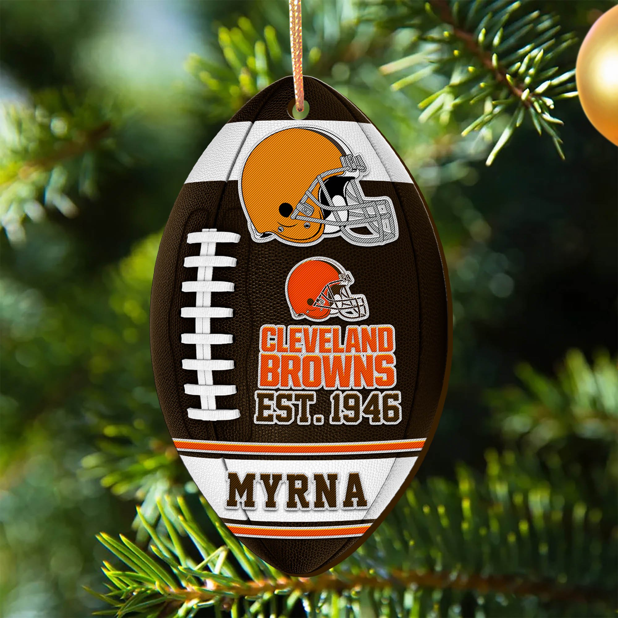 Cleveland Browns Wooden Ornament 2024 Version Custom Your Name, Sport Team Ornament, Christmas Gifts, Gifts For Fans ETHY-52177