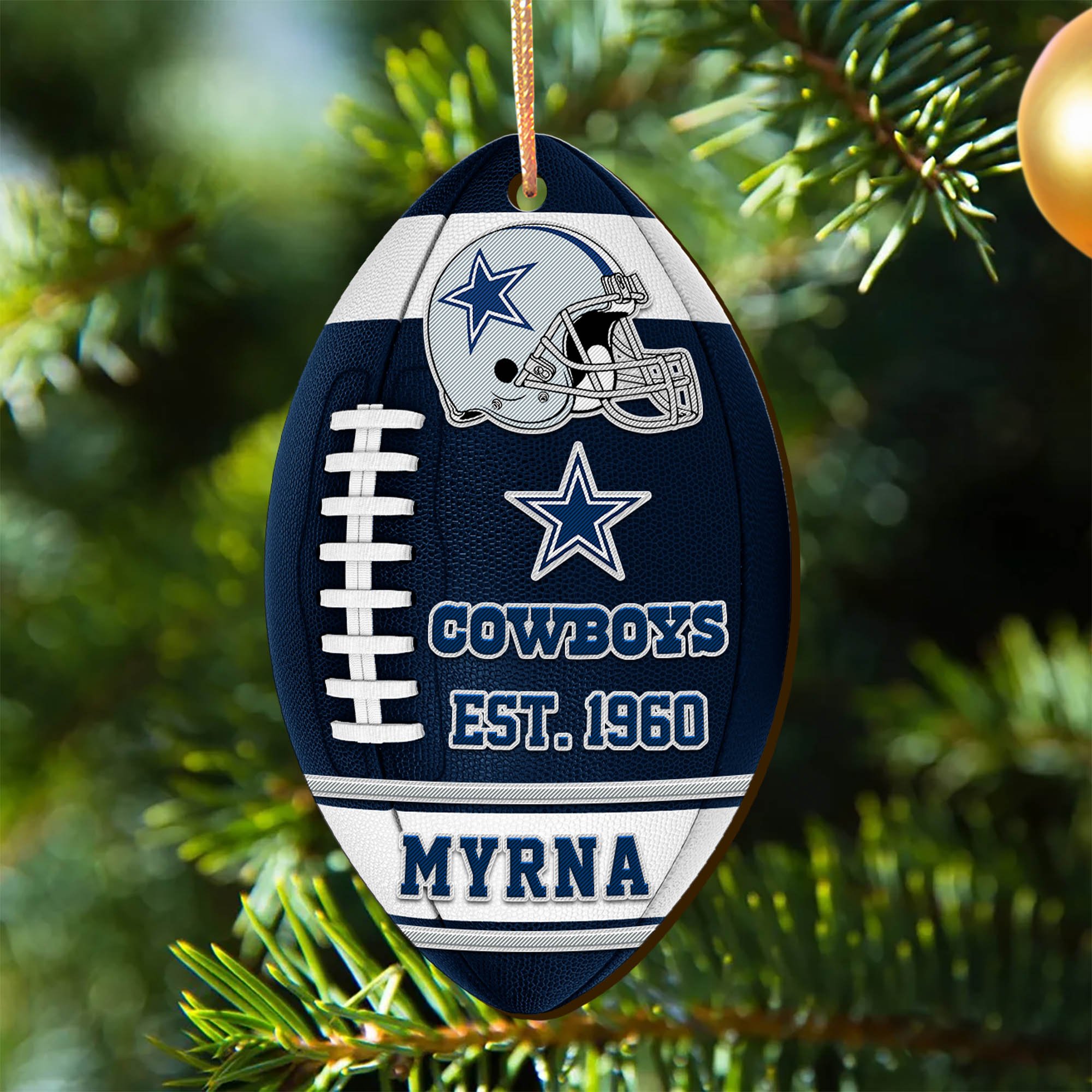 Dallas Cowboys Wooden Ornament 2024 Version Custom Your Name, Sport Team Ornament, Christmas Gifts, Gifts For Fans ETHY-52177