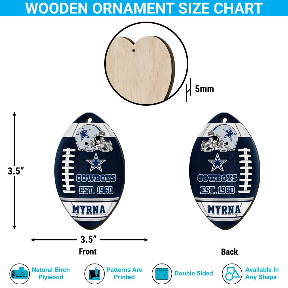 Dallas Cowboys Wooden Ornament 2024 Version Custom Your Name, Sport Team Ornament, Christmas Gifts, Gifts For Fans ETHY-52177 - Image 5