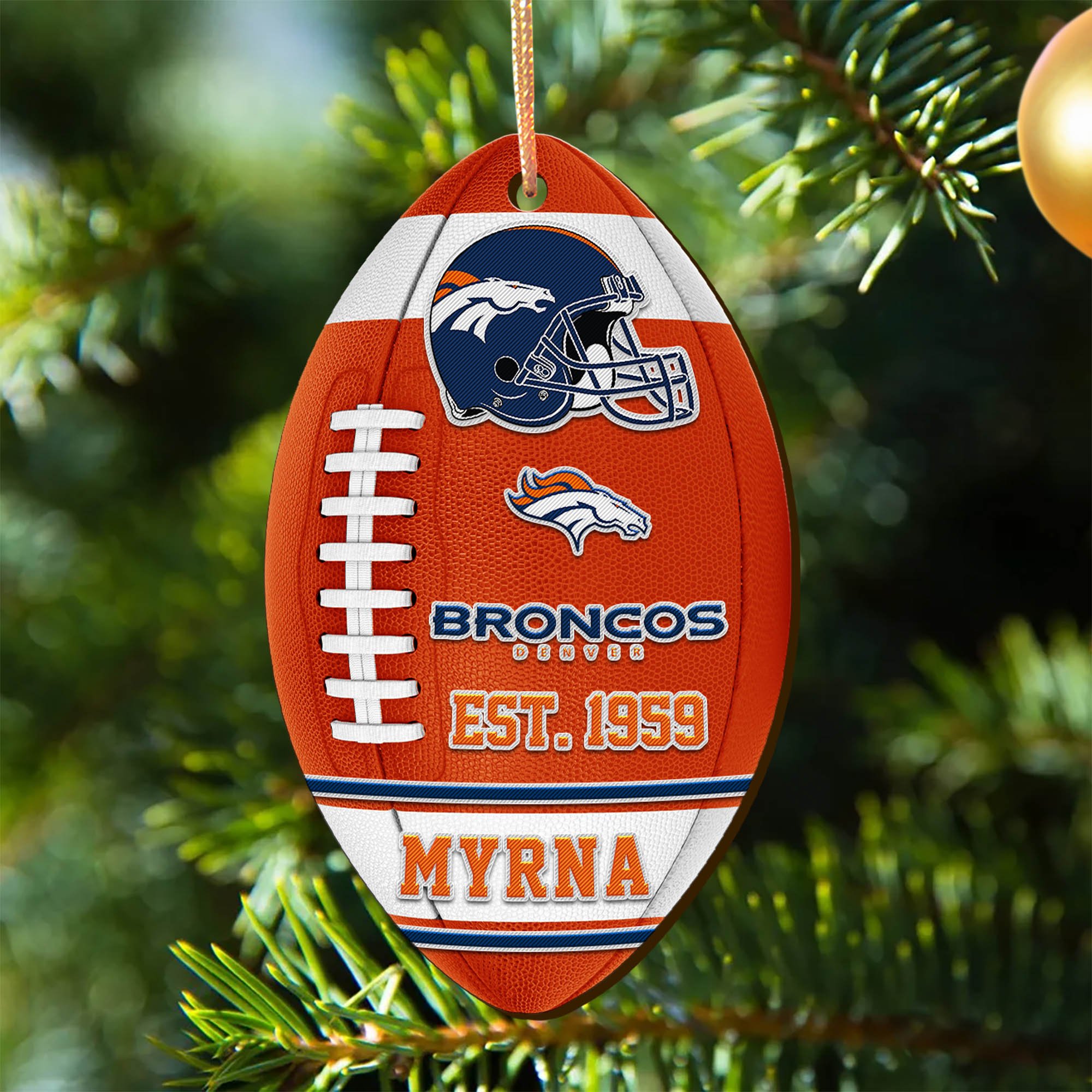 Denver Broncos Wooden Ornament 2024 Version Custom Your Name, Sport Team Ornament, Christmas Gifts, Gifts For Fans ETHY-52177