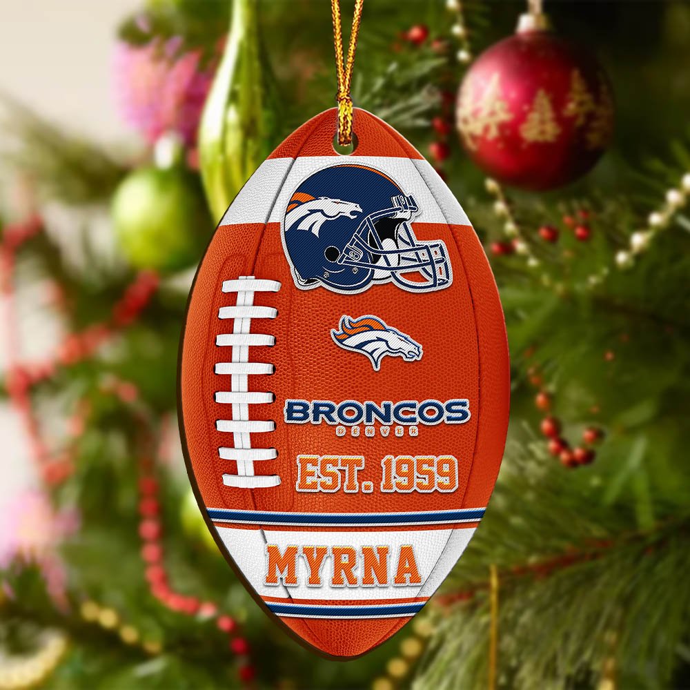 Alternative view of Denver Broncos Wooden Ornament 2024 Version Custom Your Name, Sport Team Ornament, Christmas Gifts, Gifts For Fans ETHY-52177
