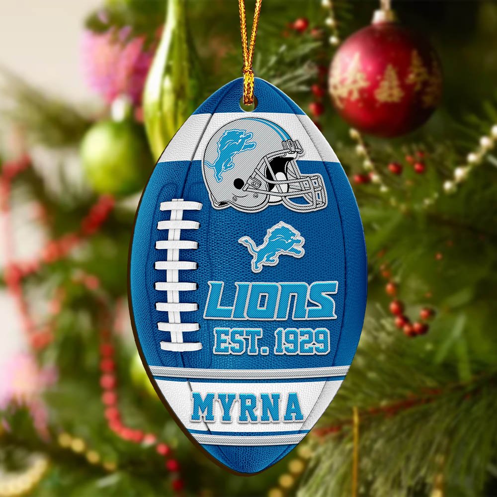 Alternative view of Detroit Lions Wooden Ornament 2024 Version Custom Your Name, Sport Team Ornament, Christmas Gifts, Gifts For Fans ETHY-52177
