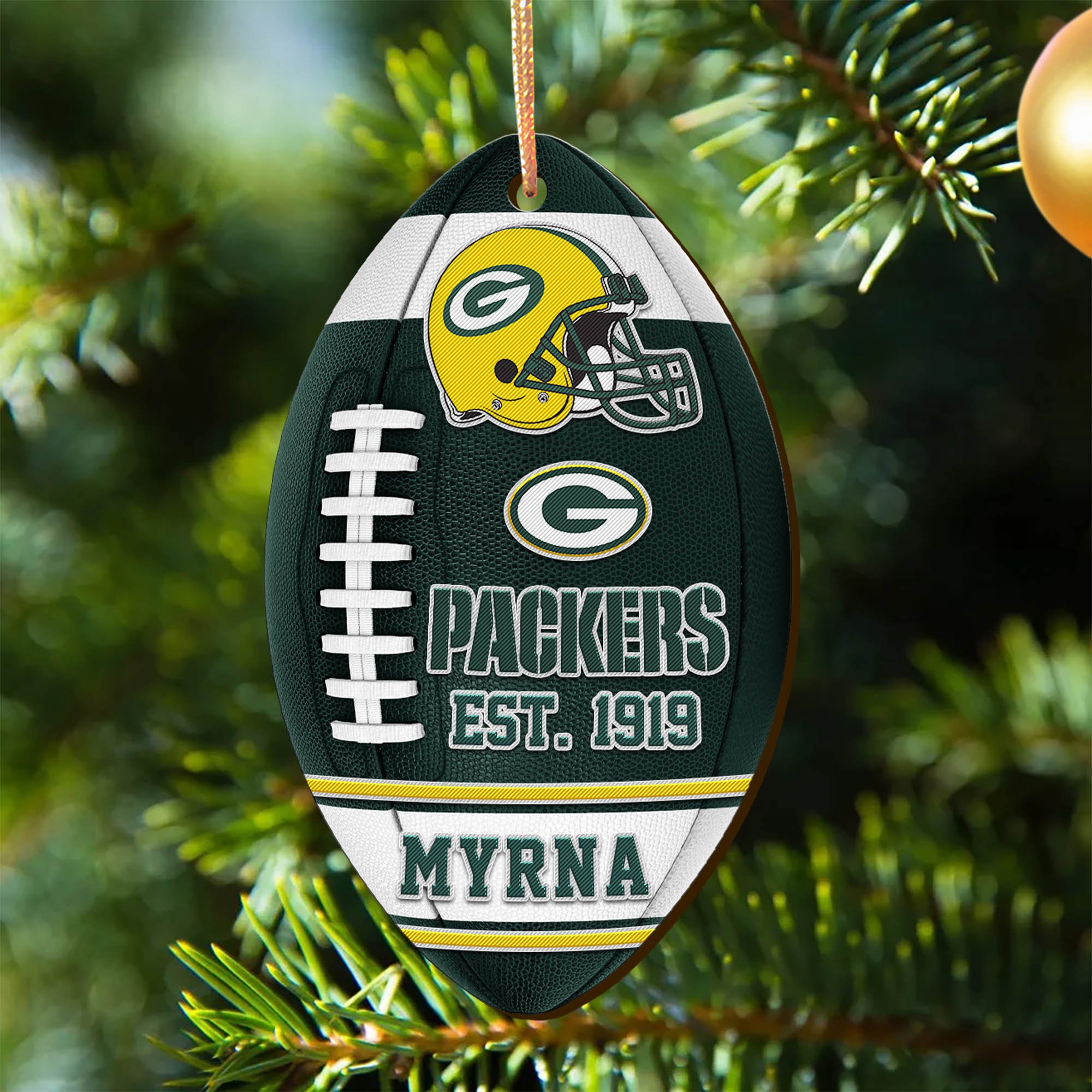 Green Bay Packers Wooden Ornament 2024 Version Custom Your Name, Sport Team Ornament, Christmas Gifts, Gifts For Fans ETHY-52177