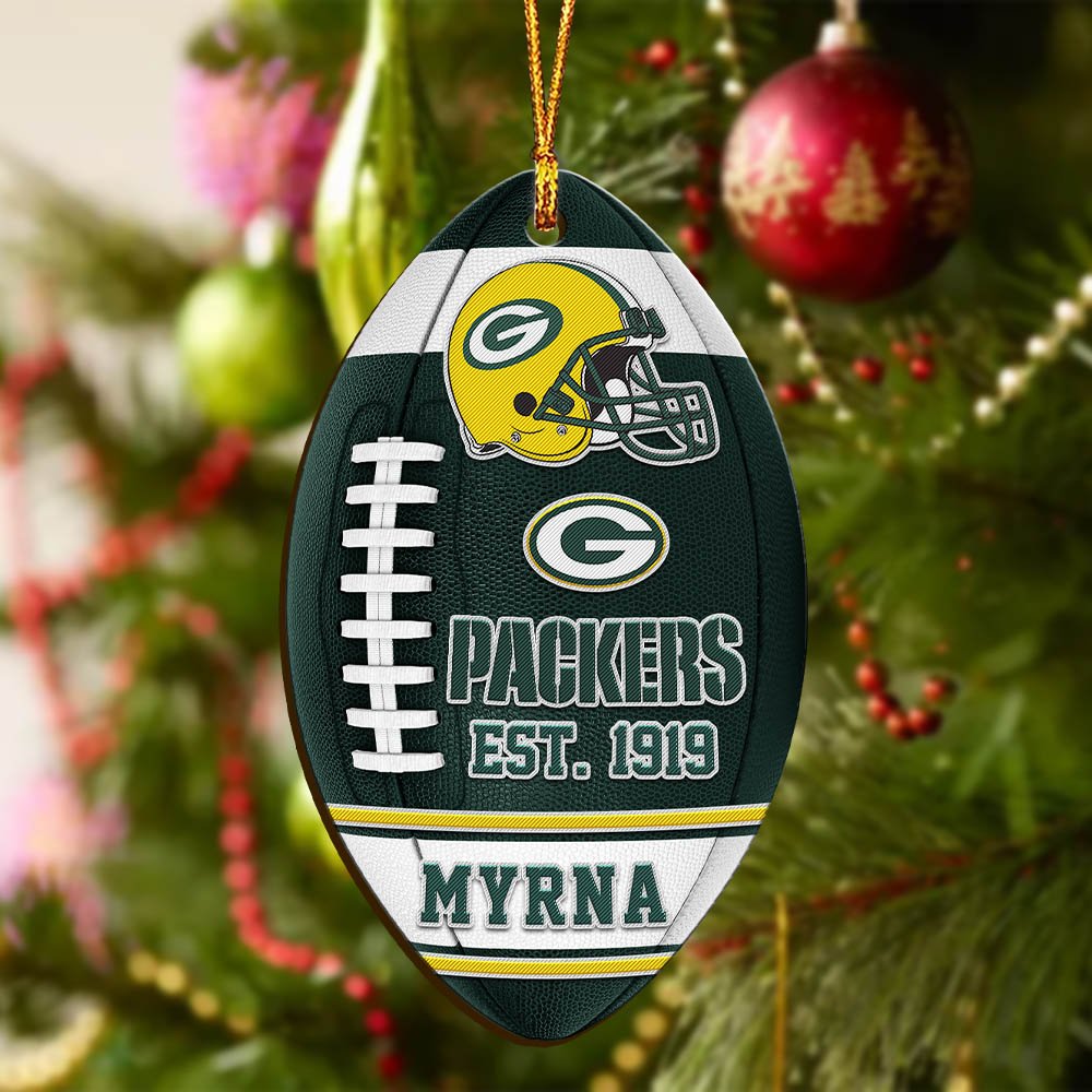 Alternative view of Green Bay Packers Wooden Ornament 2024 Version Custom Your Name, Sport Team Ornament, Christmas Gifts, Gifts For Fans ETHY-52177