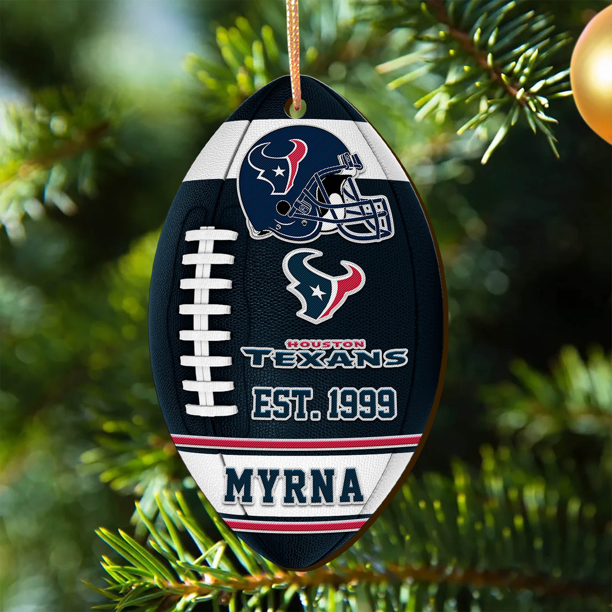 Houston Texans Wooden Ornament 2024 Version Custom Your Name, Sport Team Ornament, Christmas Gifts, Gifts For Fans ETHY-52177