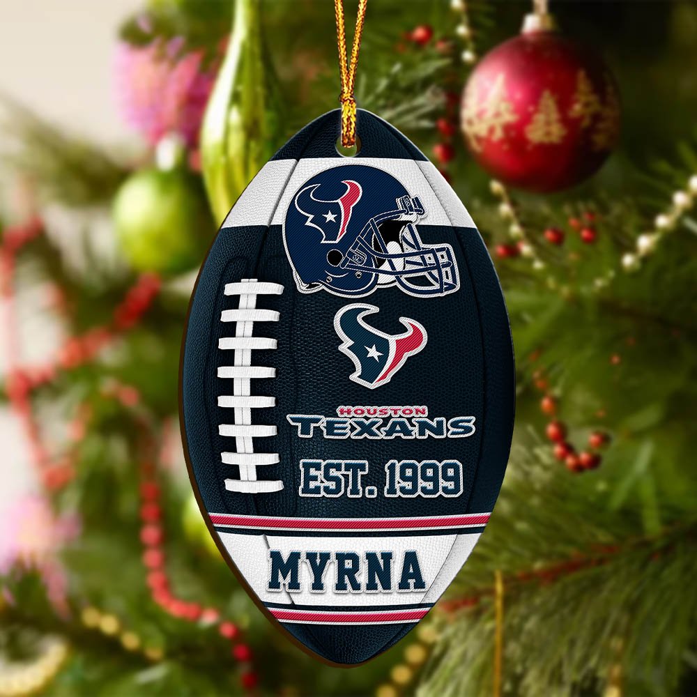 Alternative view of Houston Texans Wooden Ornament 2024 Version Custom Your Name, Sport Team Ornament, Christmas Gifts, Gifts For Fans ETHY-52177