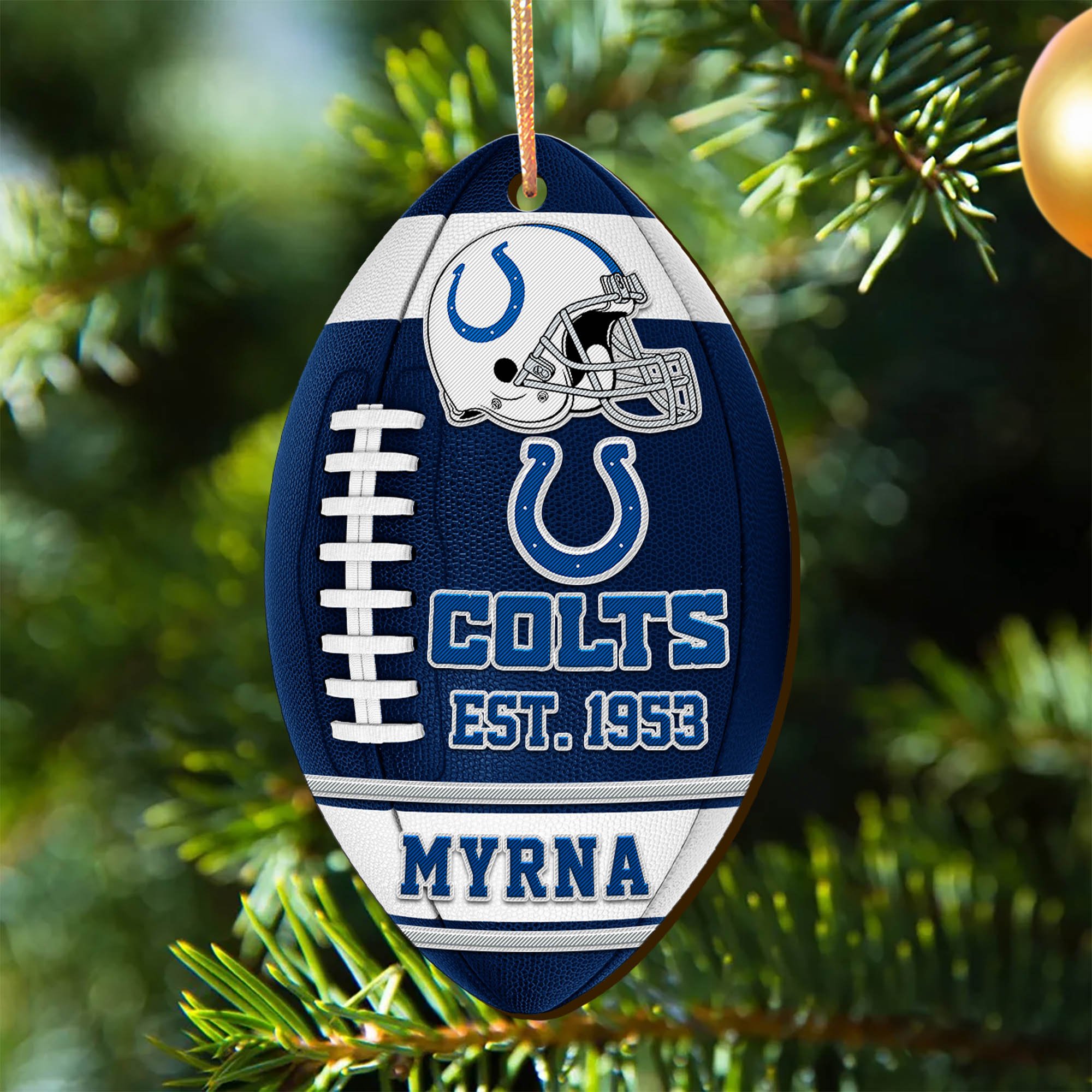 Indianapolis Colts Wooden Ornament 2024 Version Custom Your Name, Sport Team Ornament, Christmas Gifts, Gifts For Fans ETHY-52177
