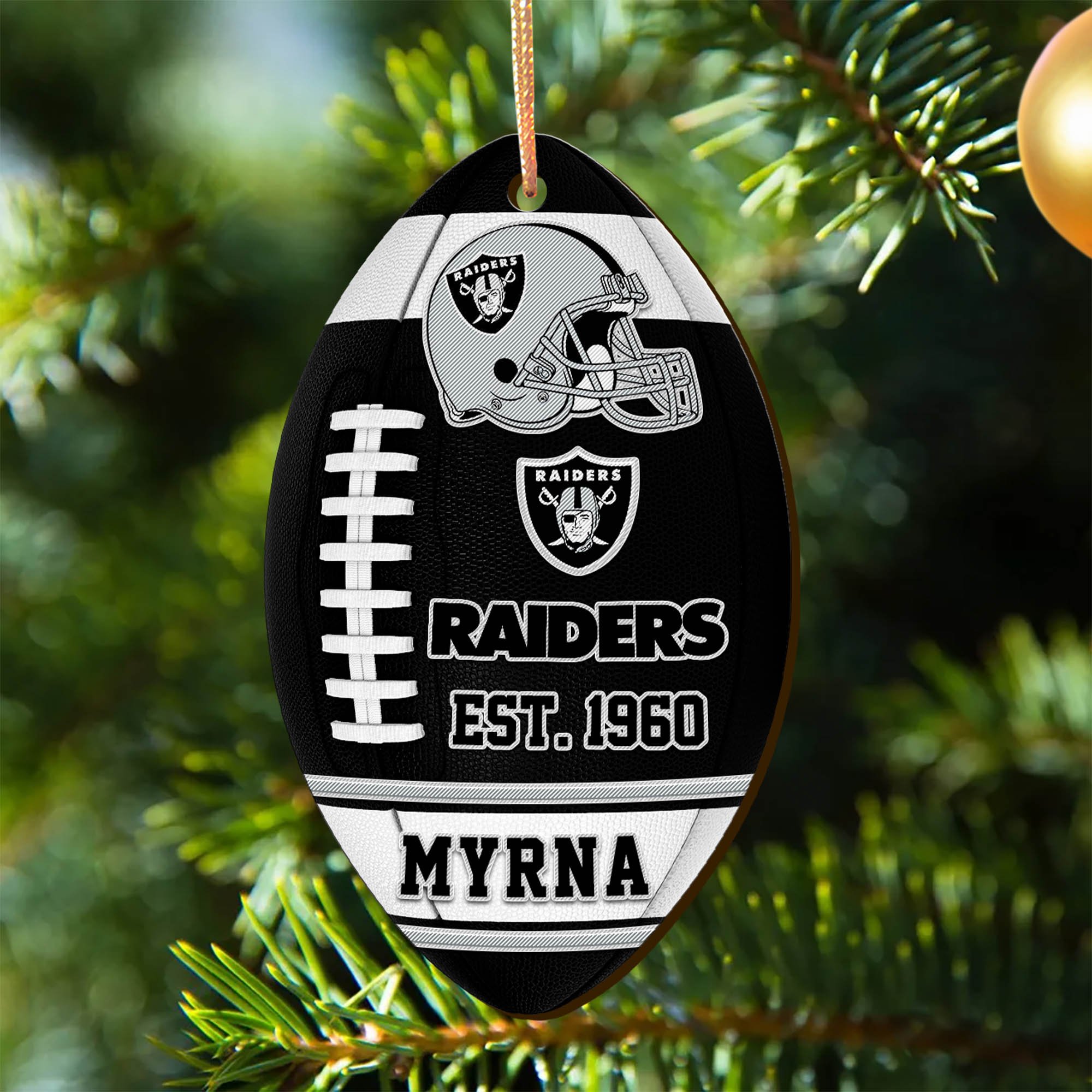 Las Vegas Raiders Wooden Ornament 2024 Version Custom Your Name, Sport Team Ornament, Christmas Gifts, Gifts For Fans ETHY-52177