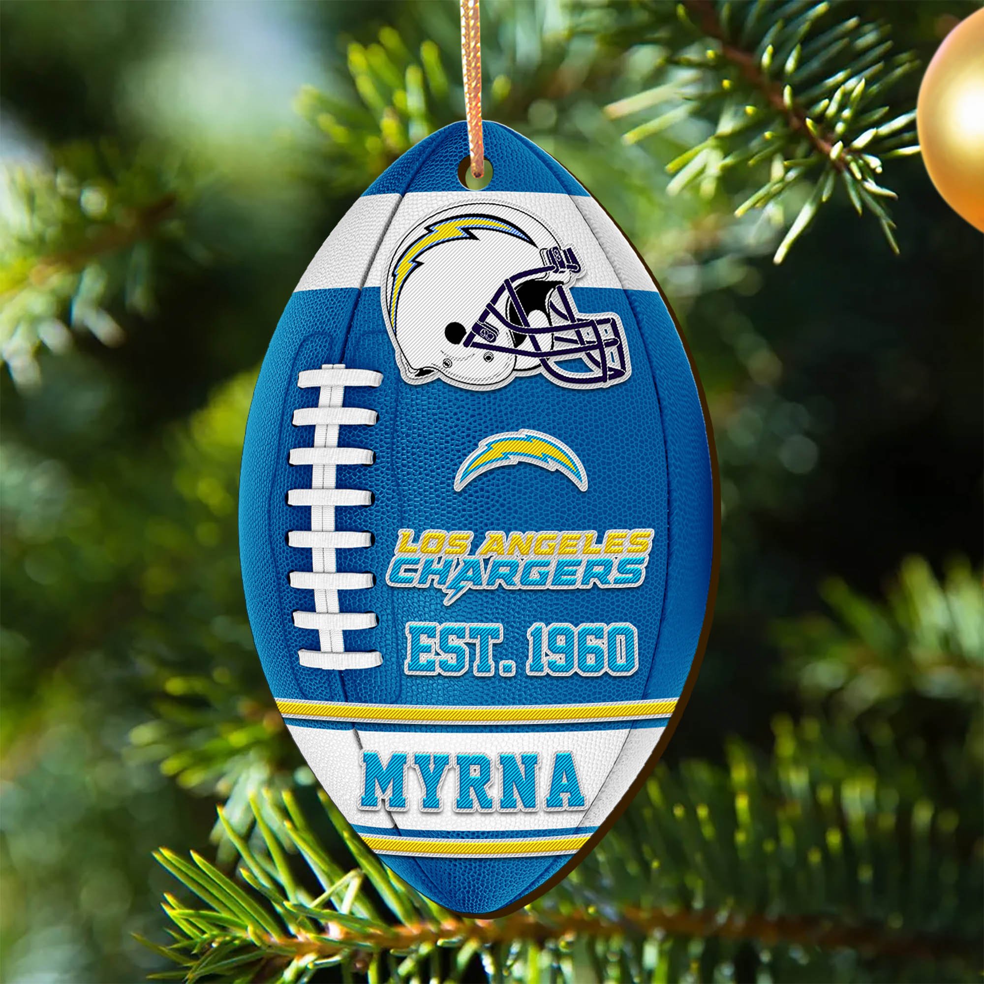 Los Angeles Chargers Wooden Ornament 2024 Version Custom Your Name, Sport Team Ornament, Christmas Gifts, Gifts For Fans ETHY-52177