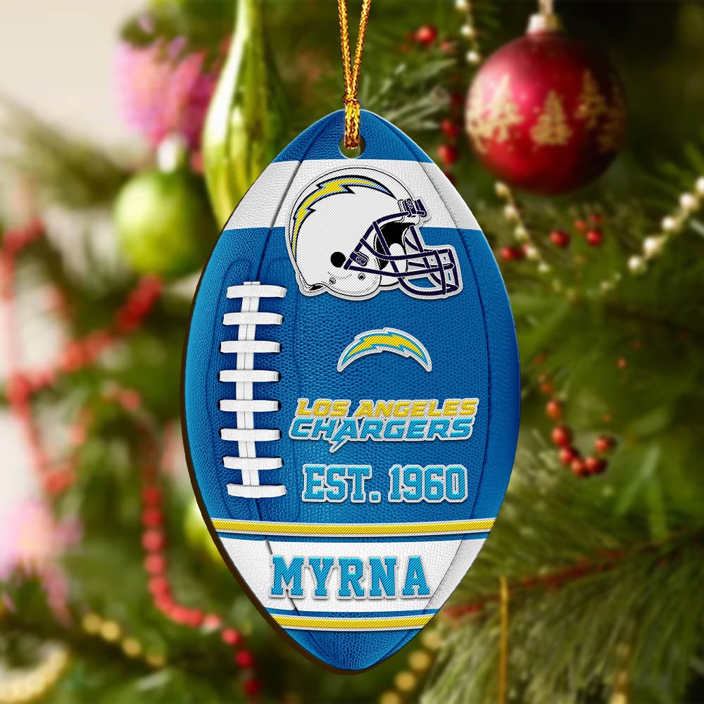 Alternative view of Los Angeles Chargers Wooden Ornament 2024 Version Custom Your Name, Sport Team Ornament, Christmas Gifts, Gifts For Fans ETHY-52177