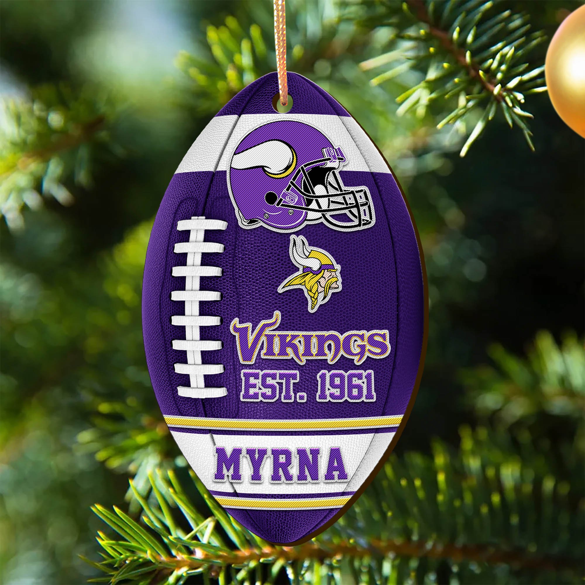 Minnesota Vikings Wooden Ornament 2024 Version Custom Your Name, Sport Team Ornament, Christmas Gifts, Gifts For Fans ETHY-52177