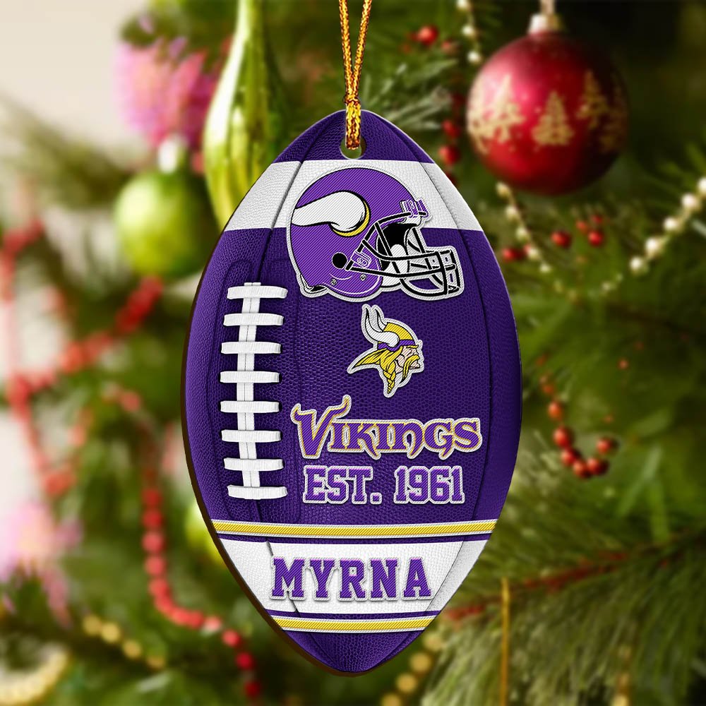 Alternative view of Minnesota Vikings Wooden Ornament 2024 Version Custom Your Name, Sport Team Ornament, Christmas Gifts, Gifts For Fans ETHY-52177