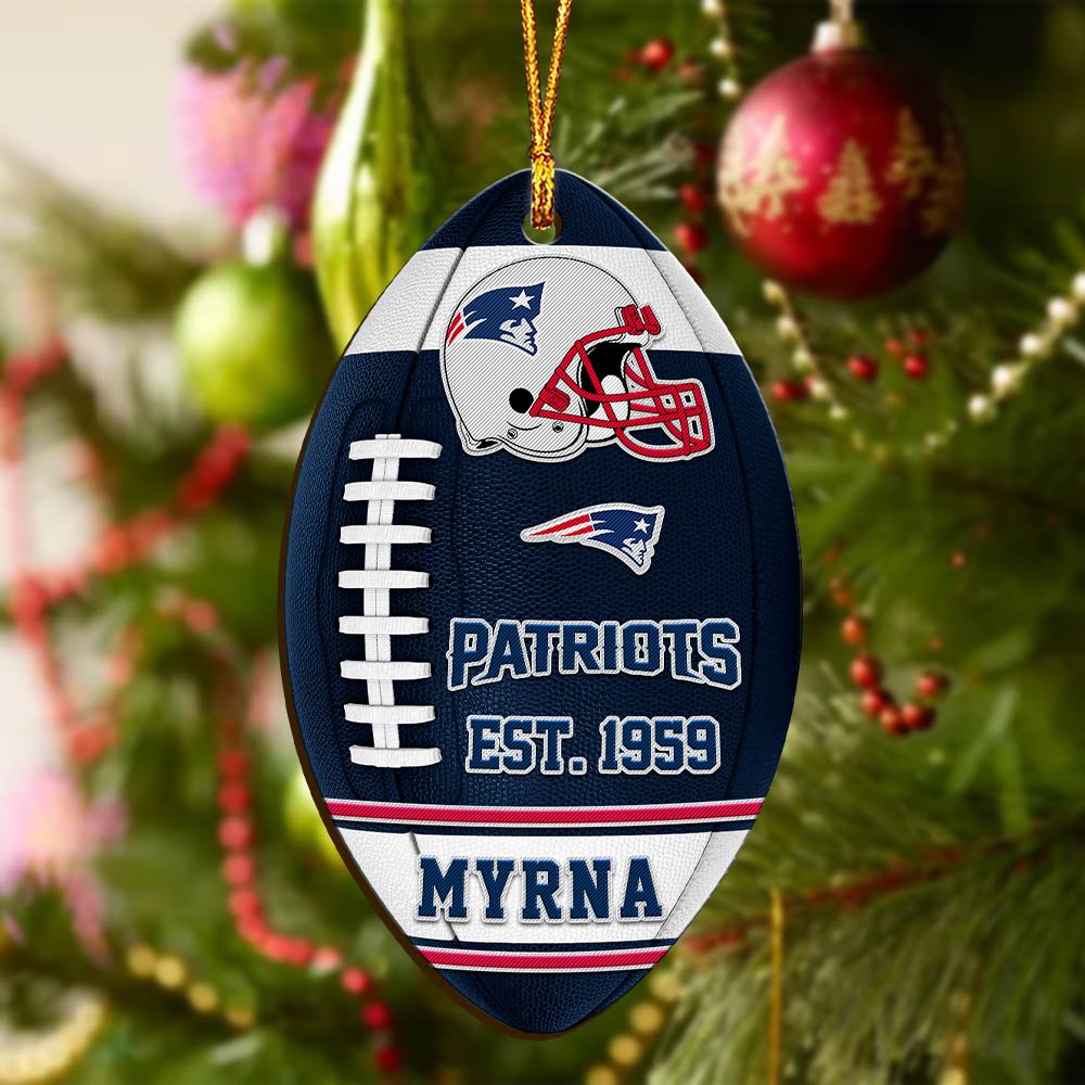 Alternative view of New England Patriots Wooden Ornament 2024 Version Custom Your Name, Sport Team Ornament, Christmas Gifts, Gifts For Fans ETHY-52177
