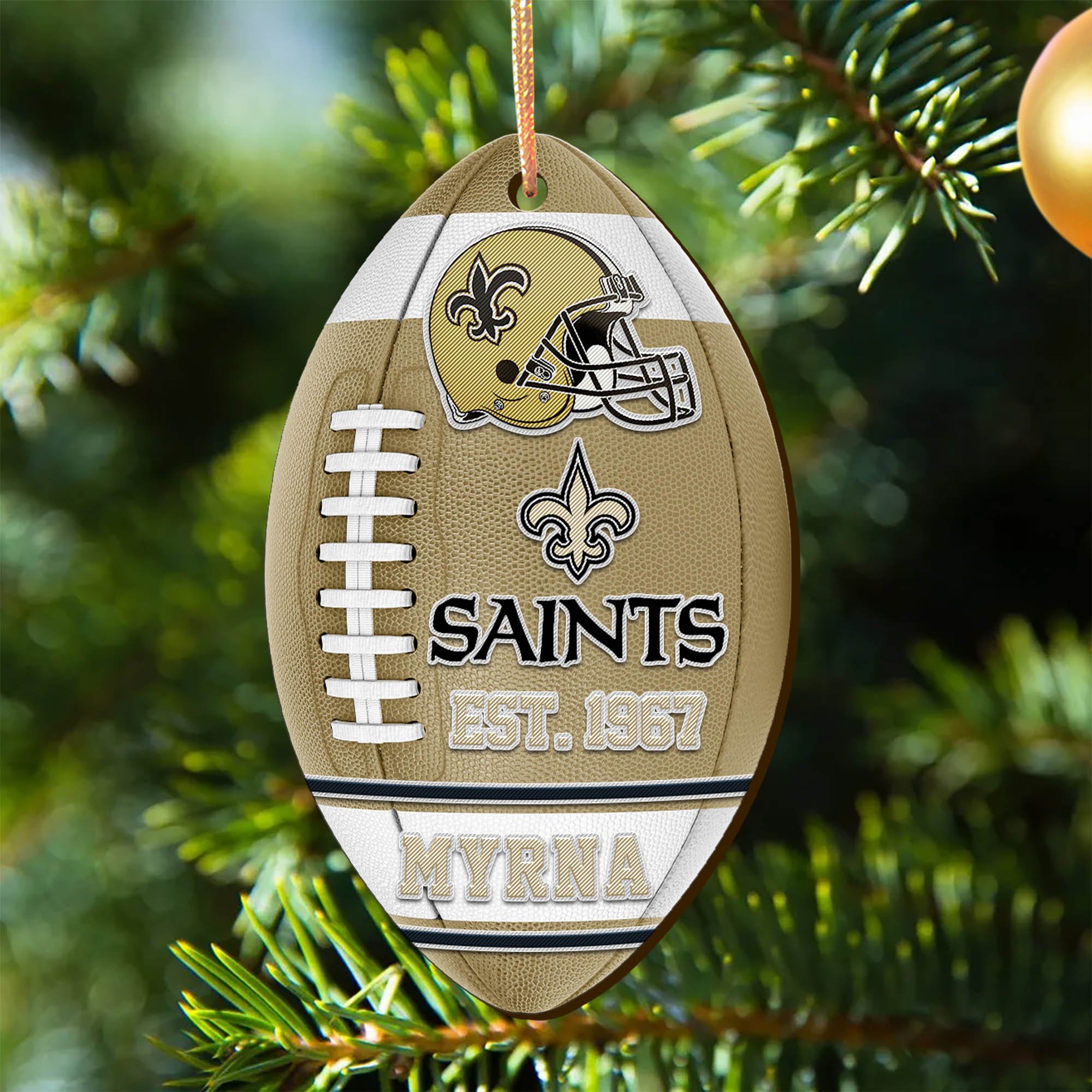 New Orleans Saints Wooden Ornament 2024 Version Custom Your Name, Sport Team Ornament, Christmas Gifts, Gifts For Fans ETHY-52177