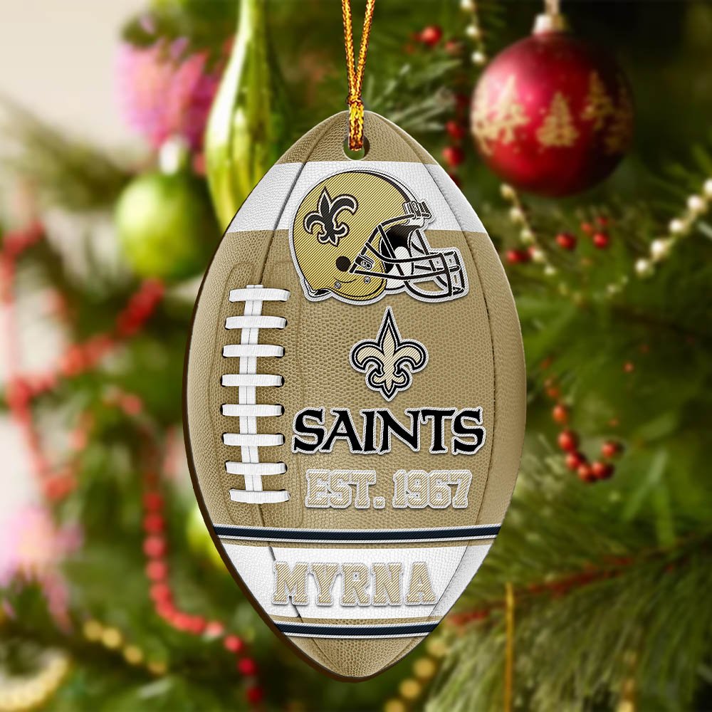 Alternative view of New Orleans Saints Wooden Ornament 2024 Version Custom Your Name, Sport Team Ornament, Christmas Gifts, Gifts For Fans ETHY-52177