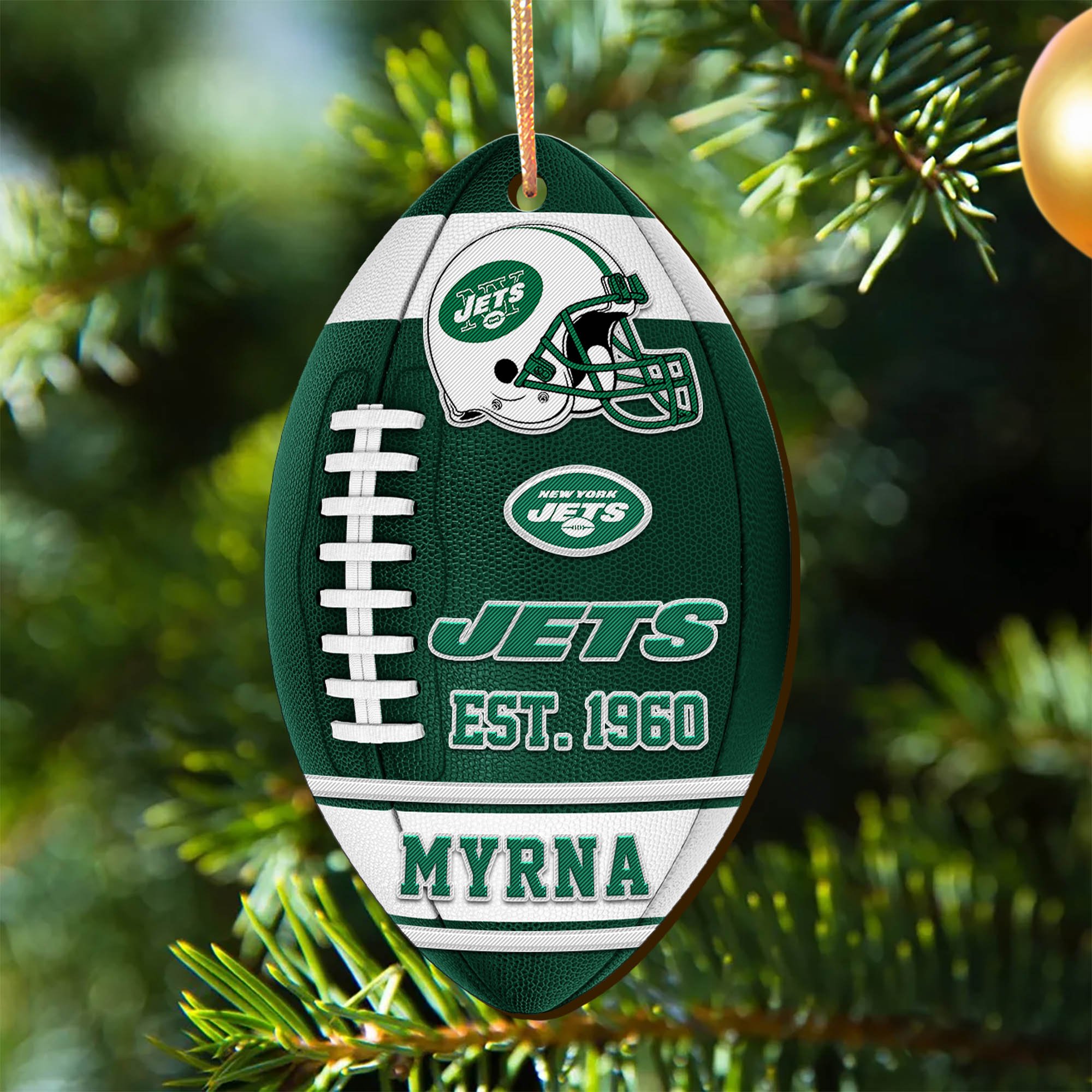 New York Jets Wooden Ornament 2024 Version Custom Your Name, Sport Team Ornament, Christmas Gifts, Gifts For Fans ETHY-52177