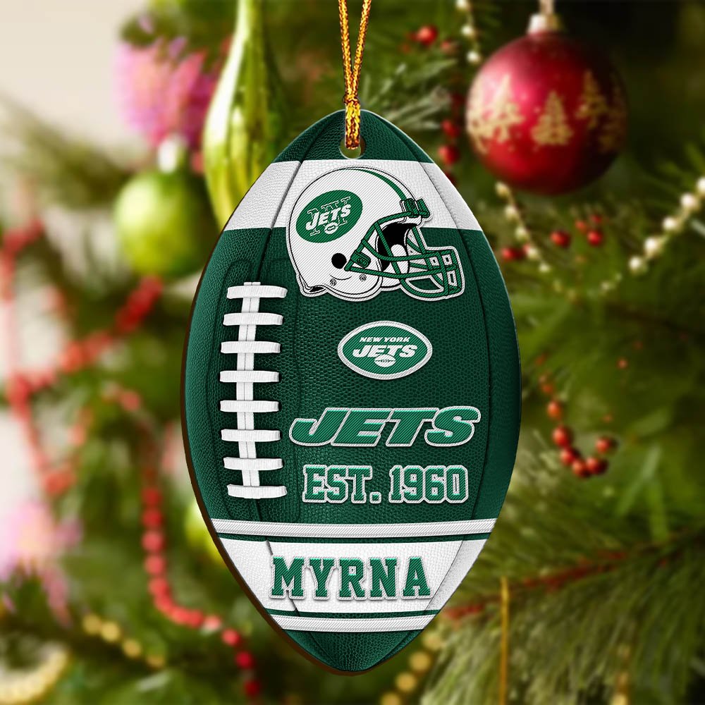 Alternative view of New York Jets Wooden Ornament 2024 Version Custom Your Name, Sport Team Ornament, Christmas Gifts, Gifts For Fans ETHY-52177