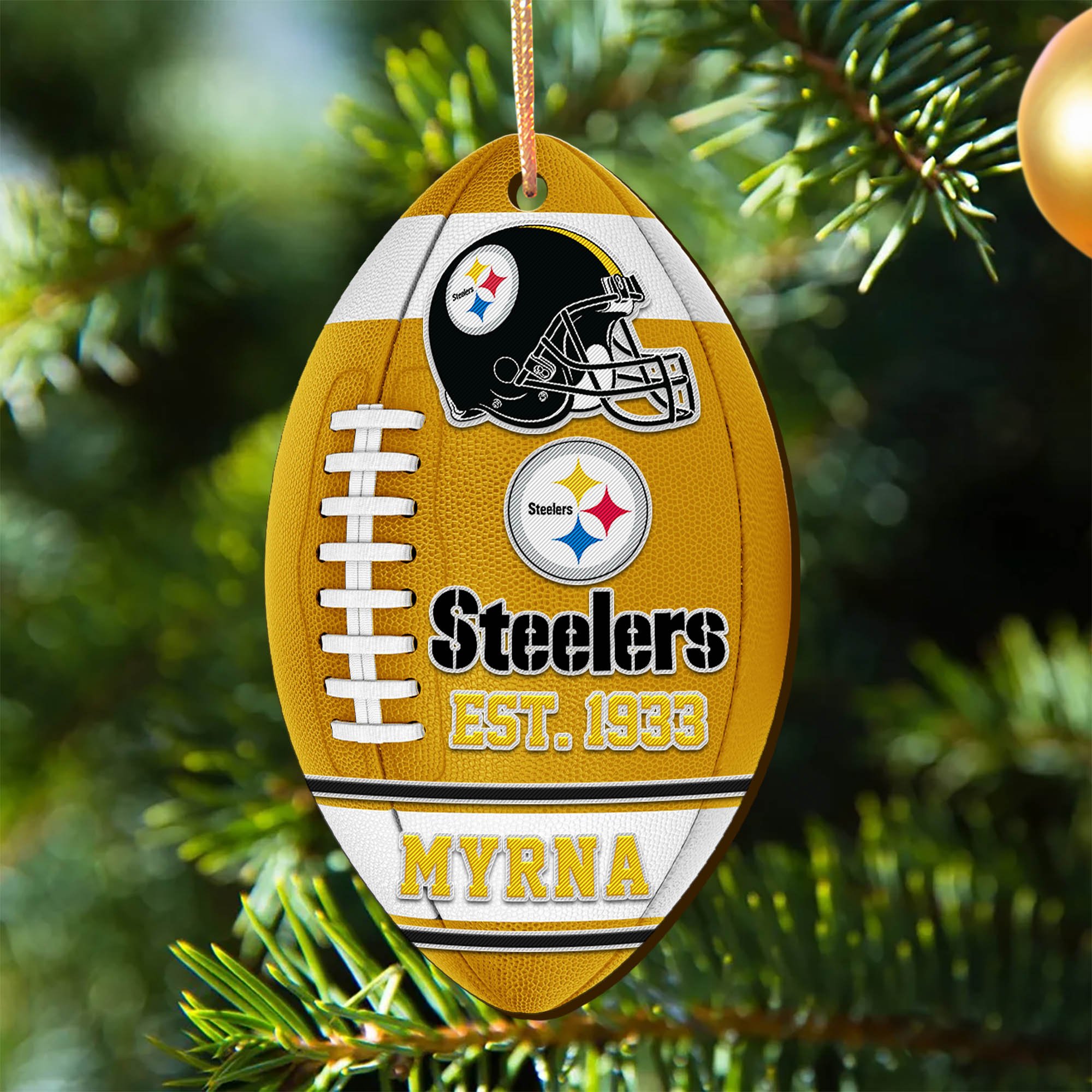 Pittsburgh Steelers Wooden Ornament 2024 Version Custom Your Name, Sport Team Ornament, Christmas Gifts, Gifts For Fans ETHY-52177