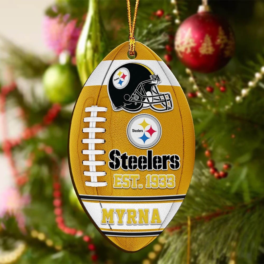 Alternative view of Pittsburgh Steelers Wooden Ornament 2024 Version Custom Your Name, Sport Team Ornament, Christmas Gifts, Gifts For Fans ETHY-52177