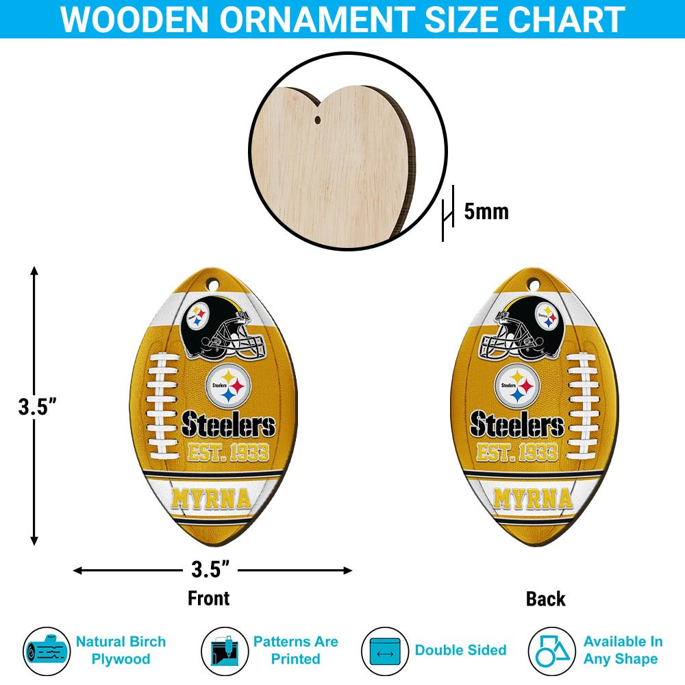 Pittsburgh Steelers Wooden Ornament 2024 Version Custom Your Name, Sport Team Ornament, Christmas Gifts, Gifts For Fans ETHY-52177 - Image 5