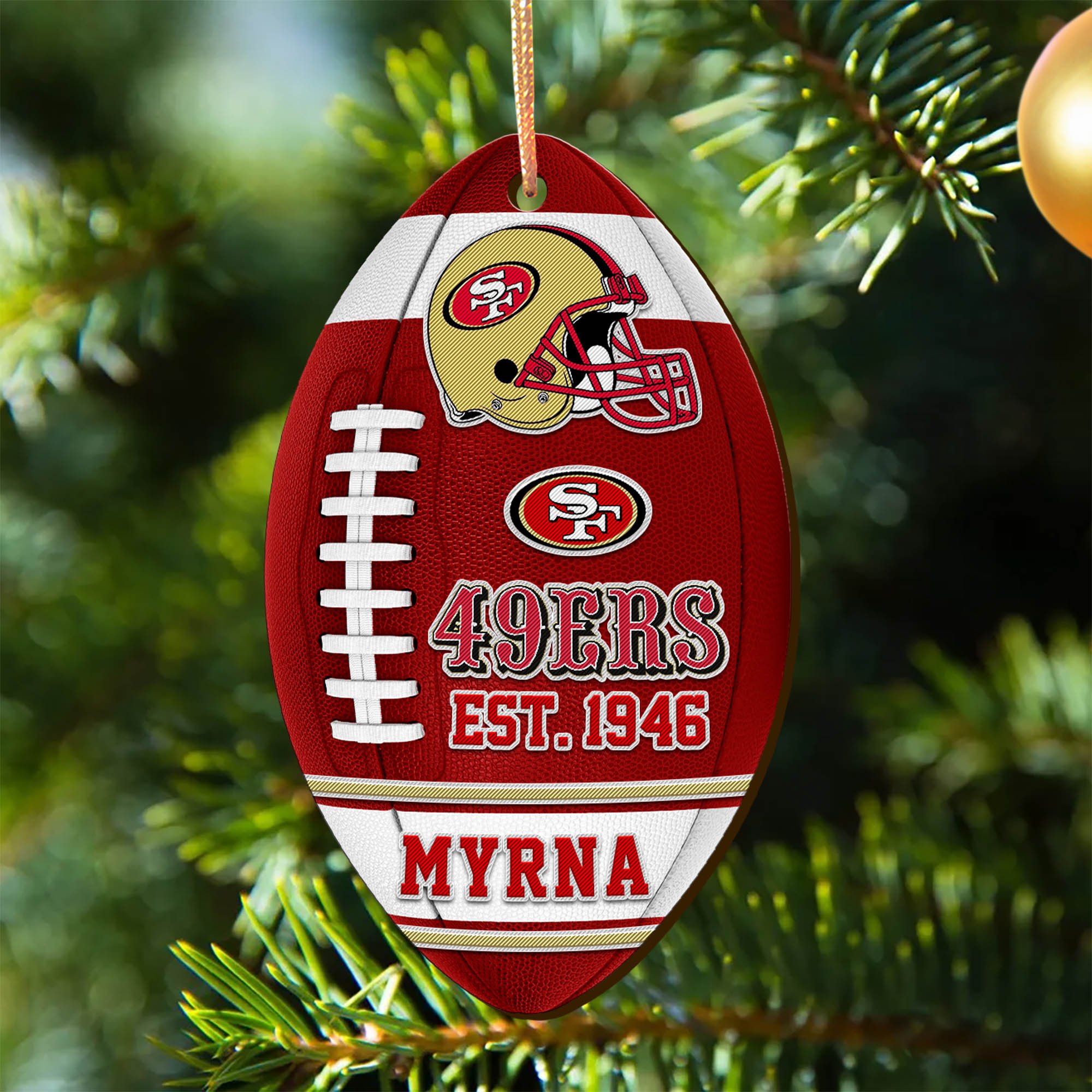 San Francisco 49ers Wooden Ornament 2024 Version Custom Your Name, Sport Team Ornament, Christmas Gifts, Gifts For Fans ETHY-52177