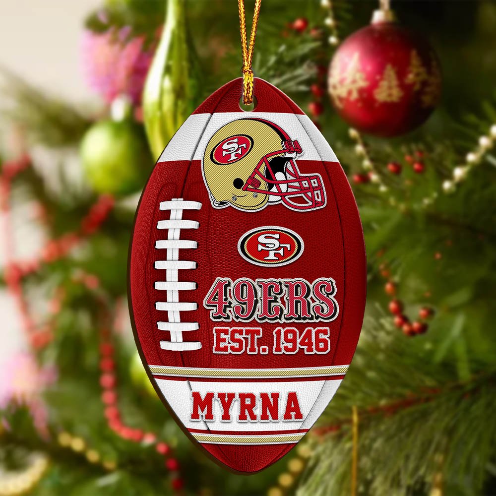 Alternative view of San Francisco 49ers Wooden Ornament 2024 Version Custom Your Name, Sport Team Ornament, Christmas Gifts, Gifts For Fans ETHY-52177
