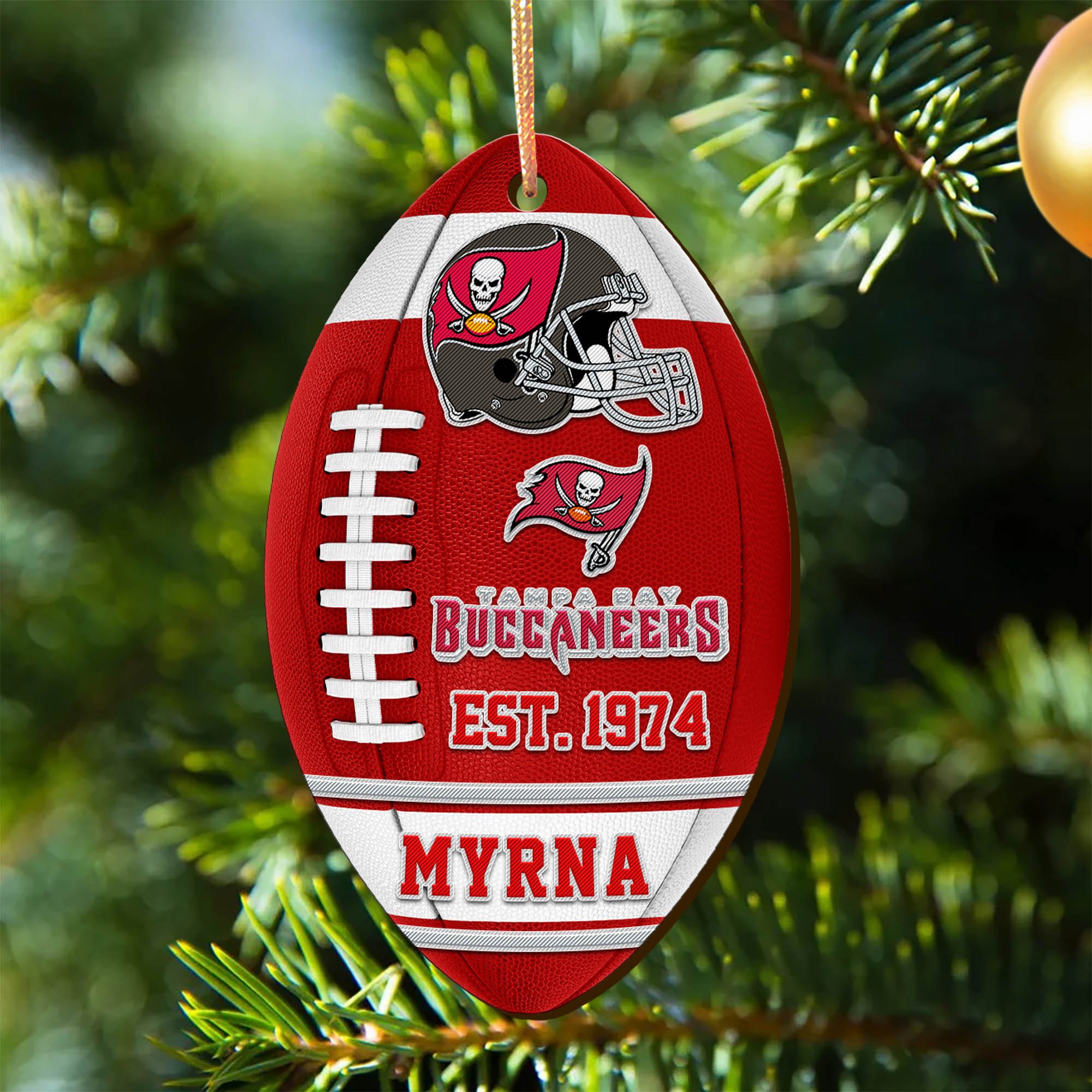 Tampa Bay Buccaneers Wooden Ornament 2024 Version Custom Your Name, Sport Team Ornament, Christmas Gifts, Gifts For Fans ETHY-52177